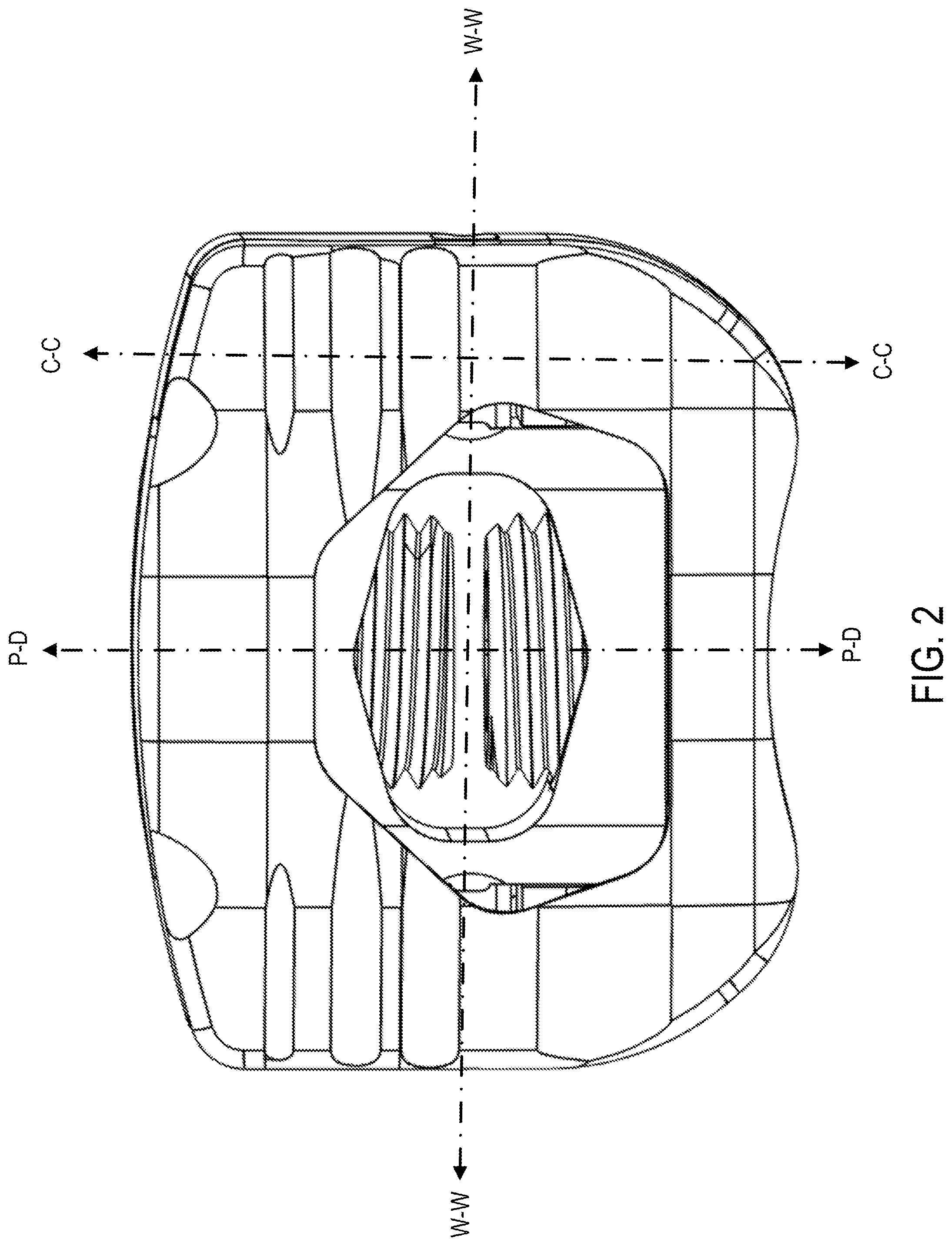 Patent US12090061 Figure 3 – Dual wedge expandable implant with eyelets, system, and method of use