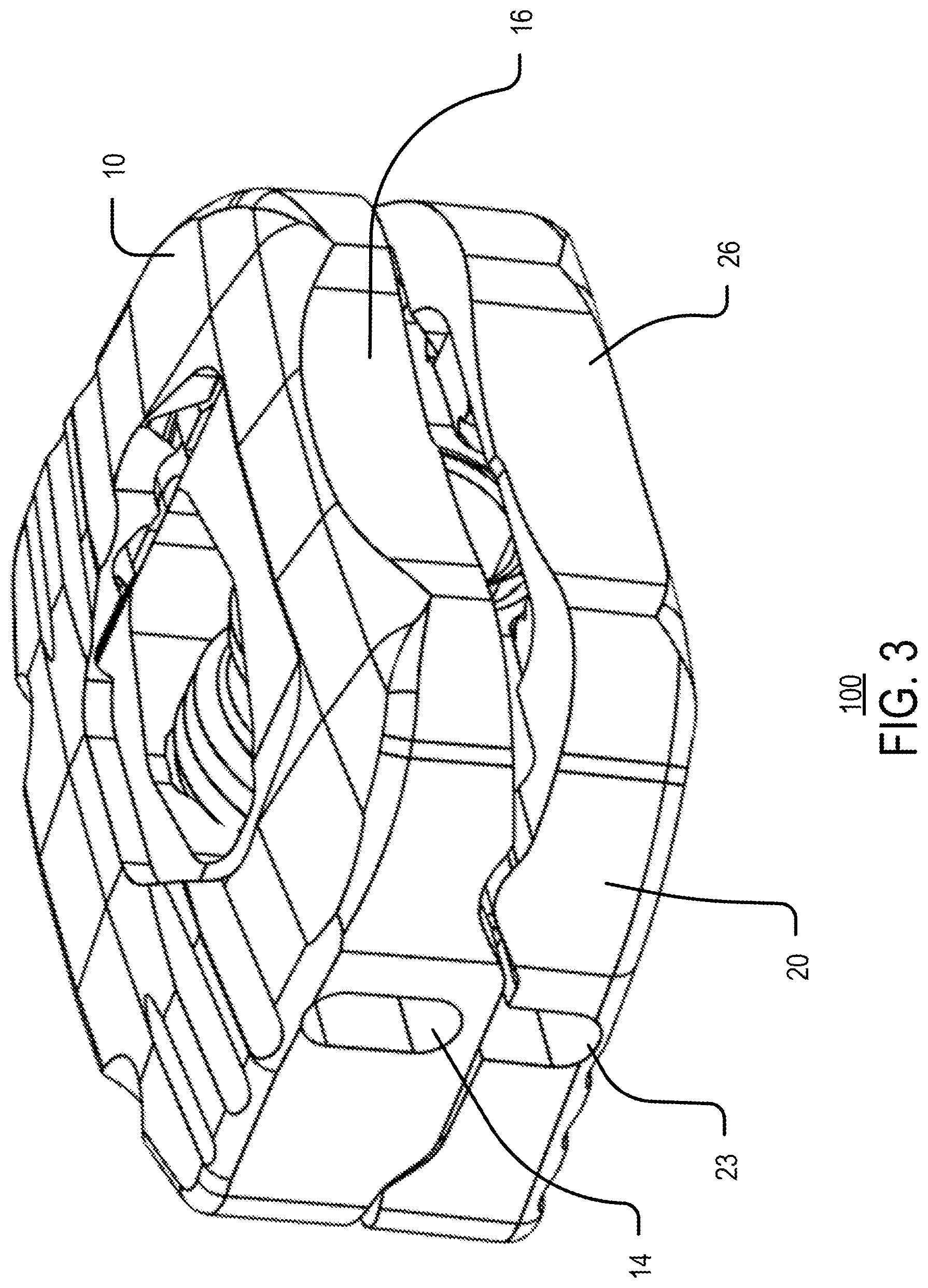 Patent US12090061 Figure 4 – Dual wedge expandable implant with eyelets, system, and method of use