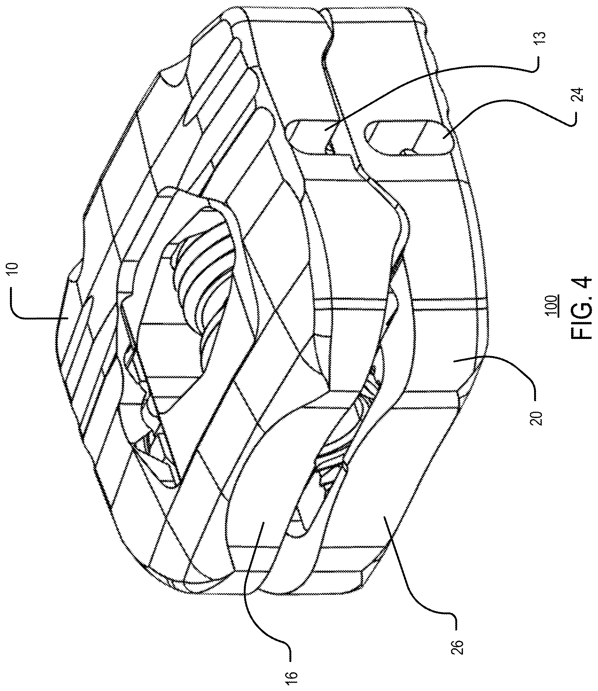 Patent US12090061 Figure 5 – Dual wedge expandable implant with eyelets, system, and method of use