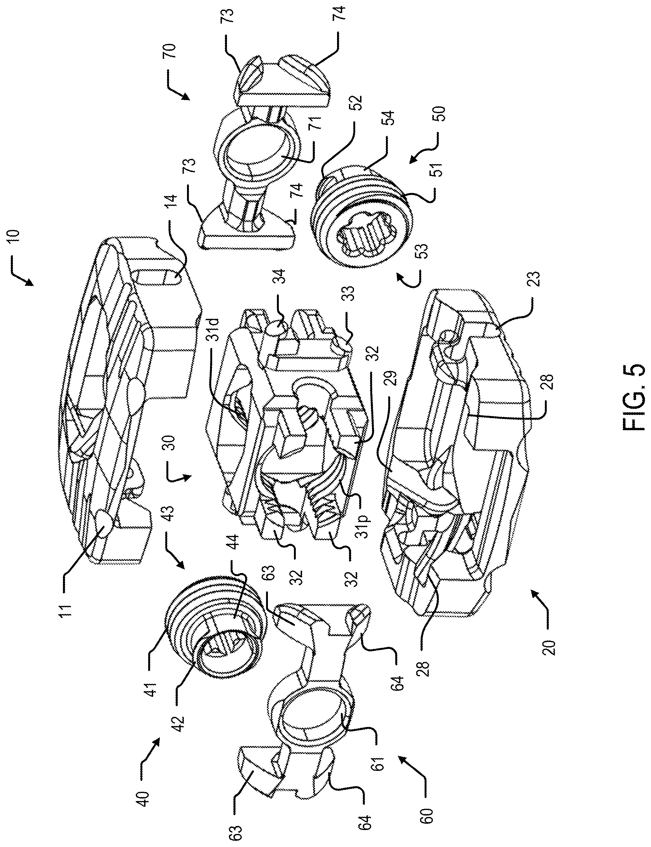 Patent US12090061 Figure 6 – Dual wedge expandable implant with eyelets, system, and method of use