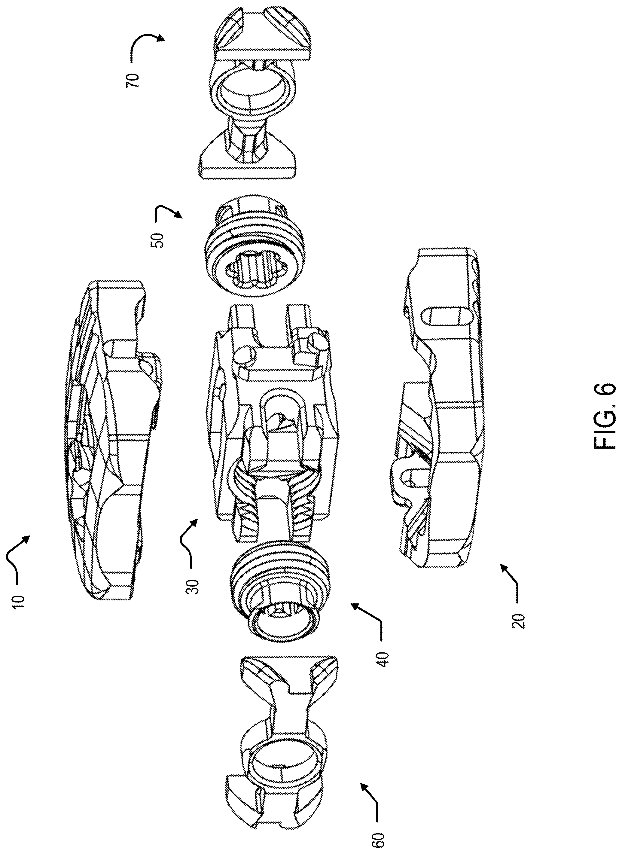 Patent US12090061 Figure 7 – Dual wedge expandable implant with eyelets, system, and method of use