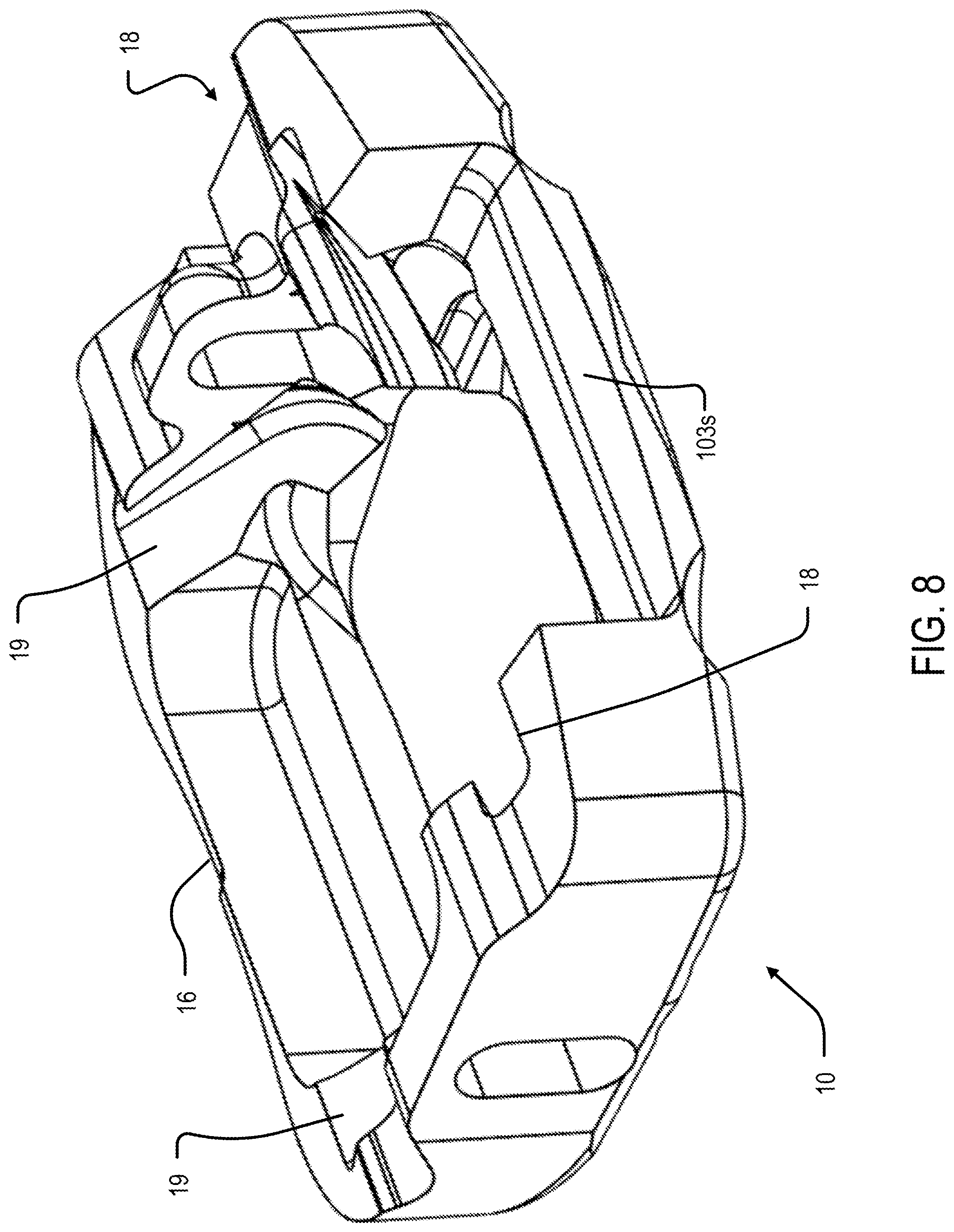 Patent US12090061 Figure 9 – Dual wedge expandable implant with eyelets, system, and method of use