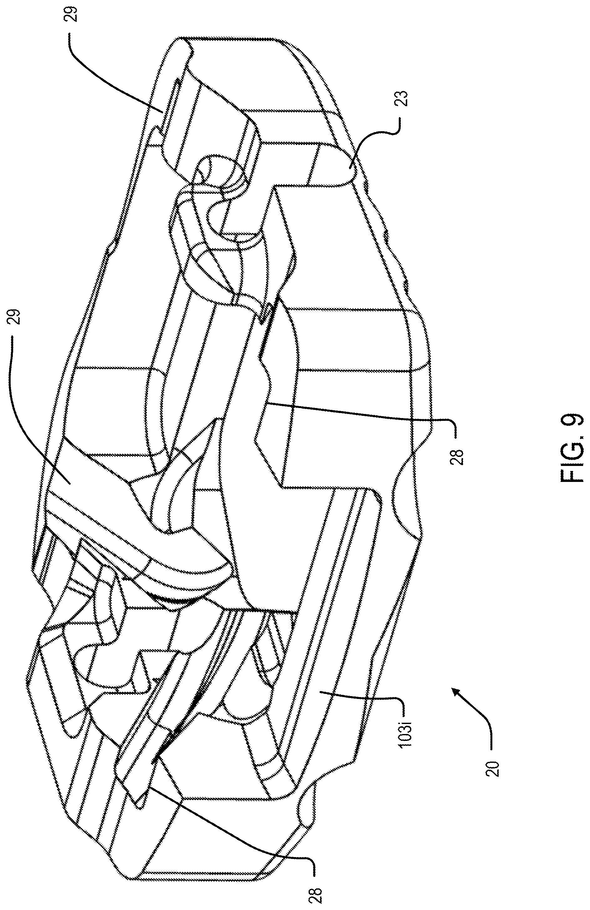 Patent US12090061 Figure 10 – Dual wedge expandable implant with eyelets, system, and method of use