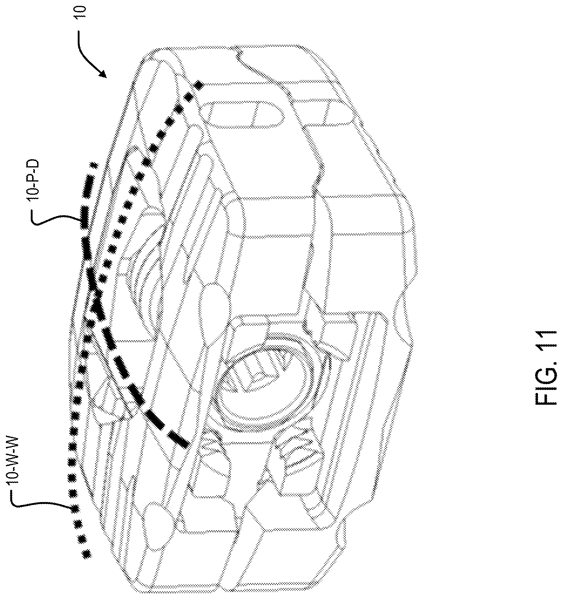 Patent US12090061 Figure 12 – Dual wedge expandable implant with eyelets, system, and method of use
