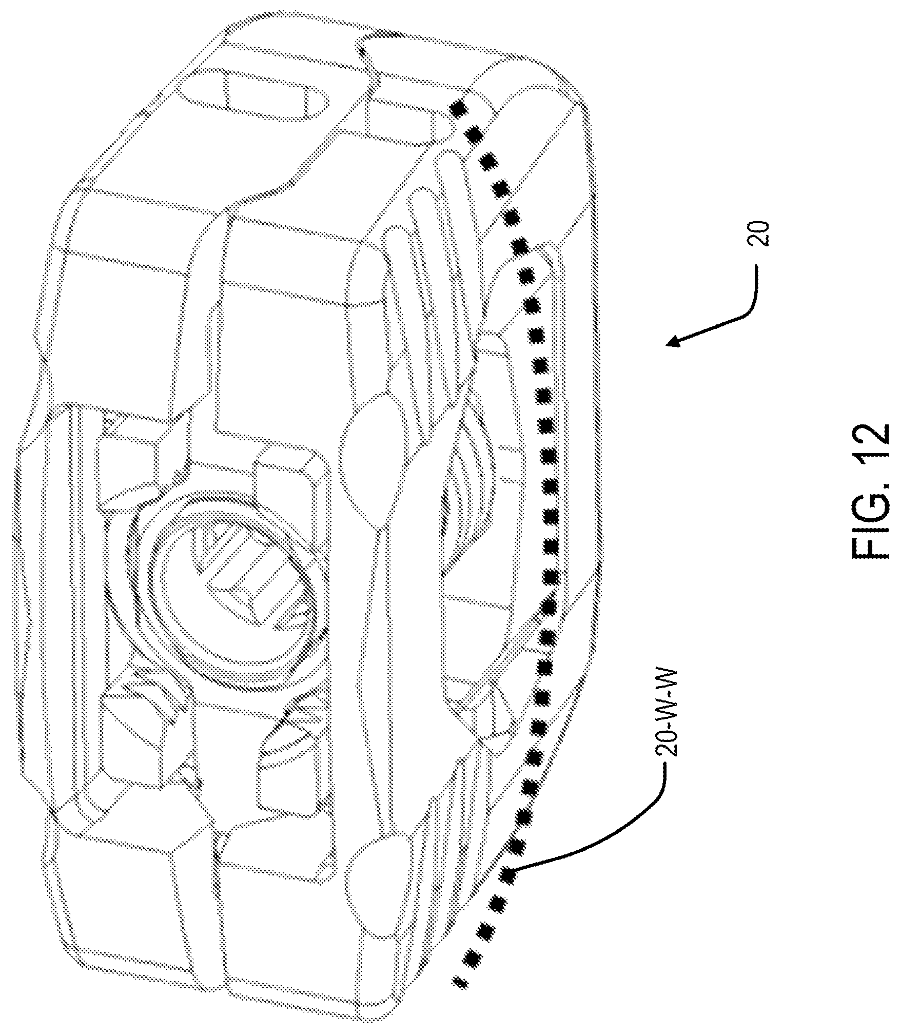 Patent US12090061 Figure 13 – Dual wedge expandable implant with eyelets, system, and method of use