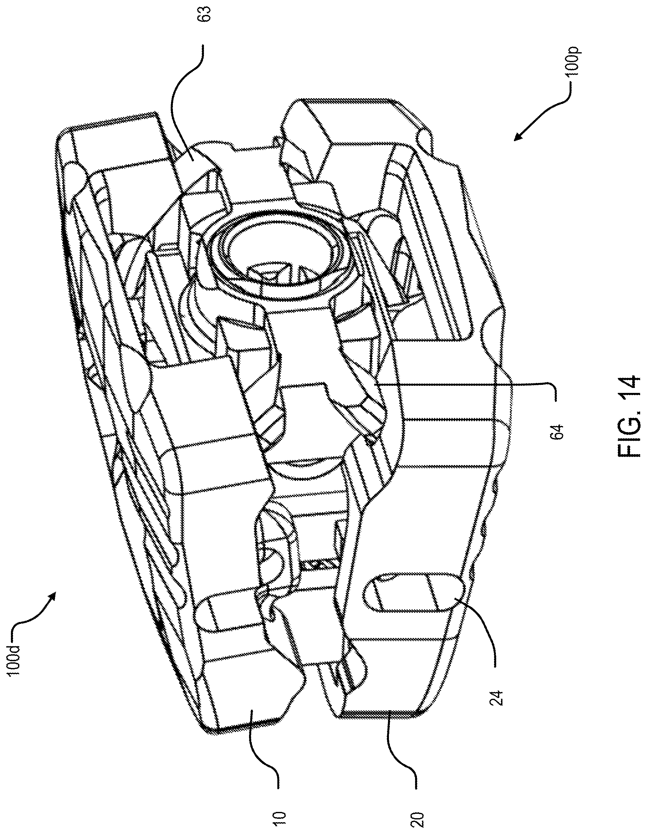 Patent US12090061 Figure 15 – Dual wedge expandable implant with eyelets, system, and method of use