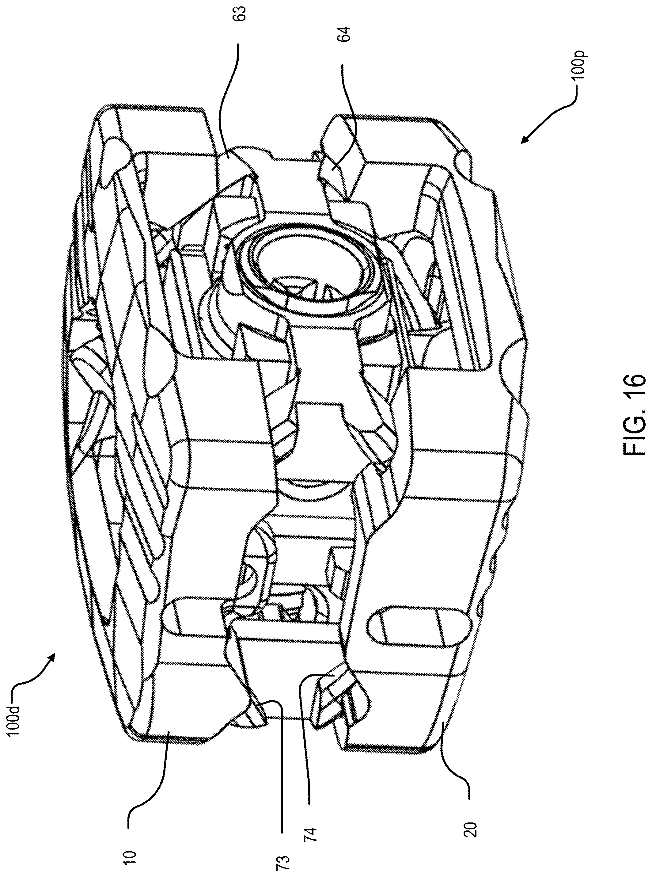 Patent US12090061 Figure 17 – Dual wedge expandable implant with eyelets, system, and method of use