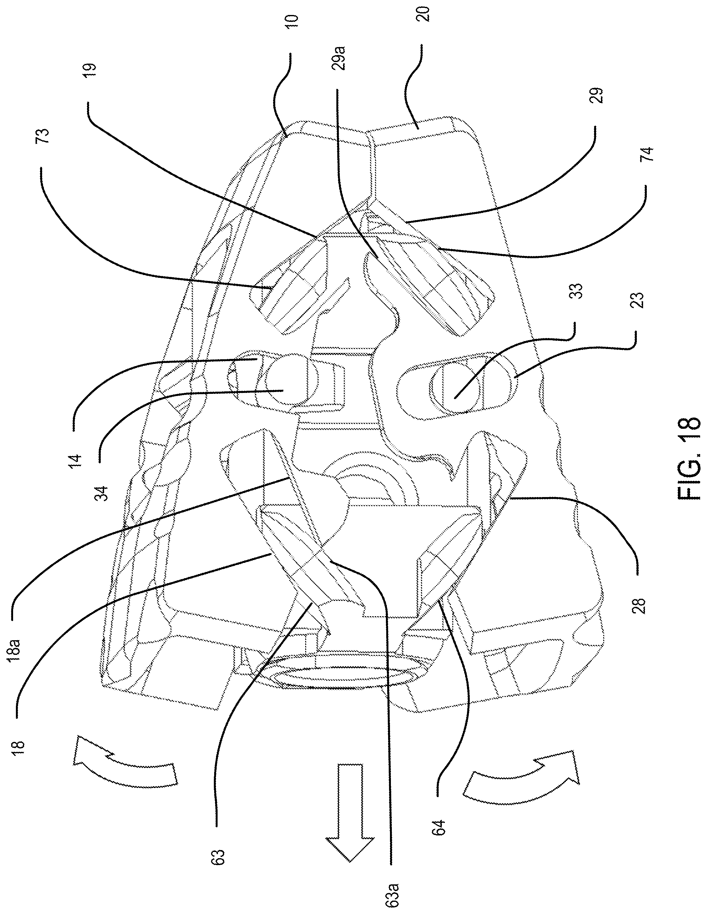 Patent US12090061 Figure 19 – Dual wedge expandable implant with eyelets, system, and method of use