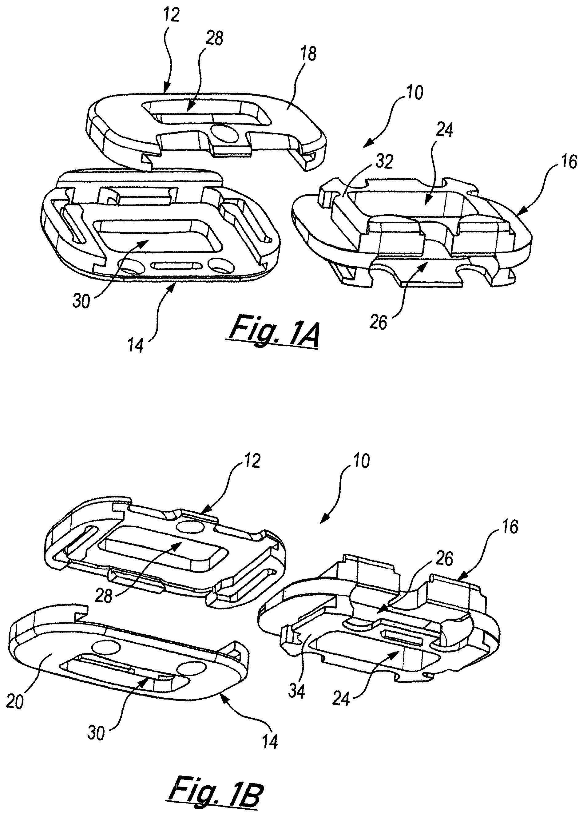 Patent US12090063 Figure 1 – Intervertebral implants