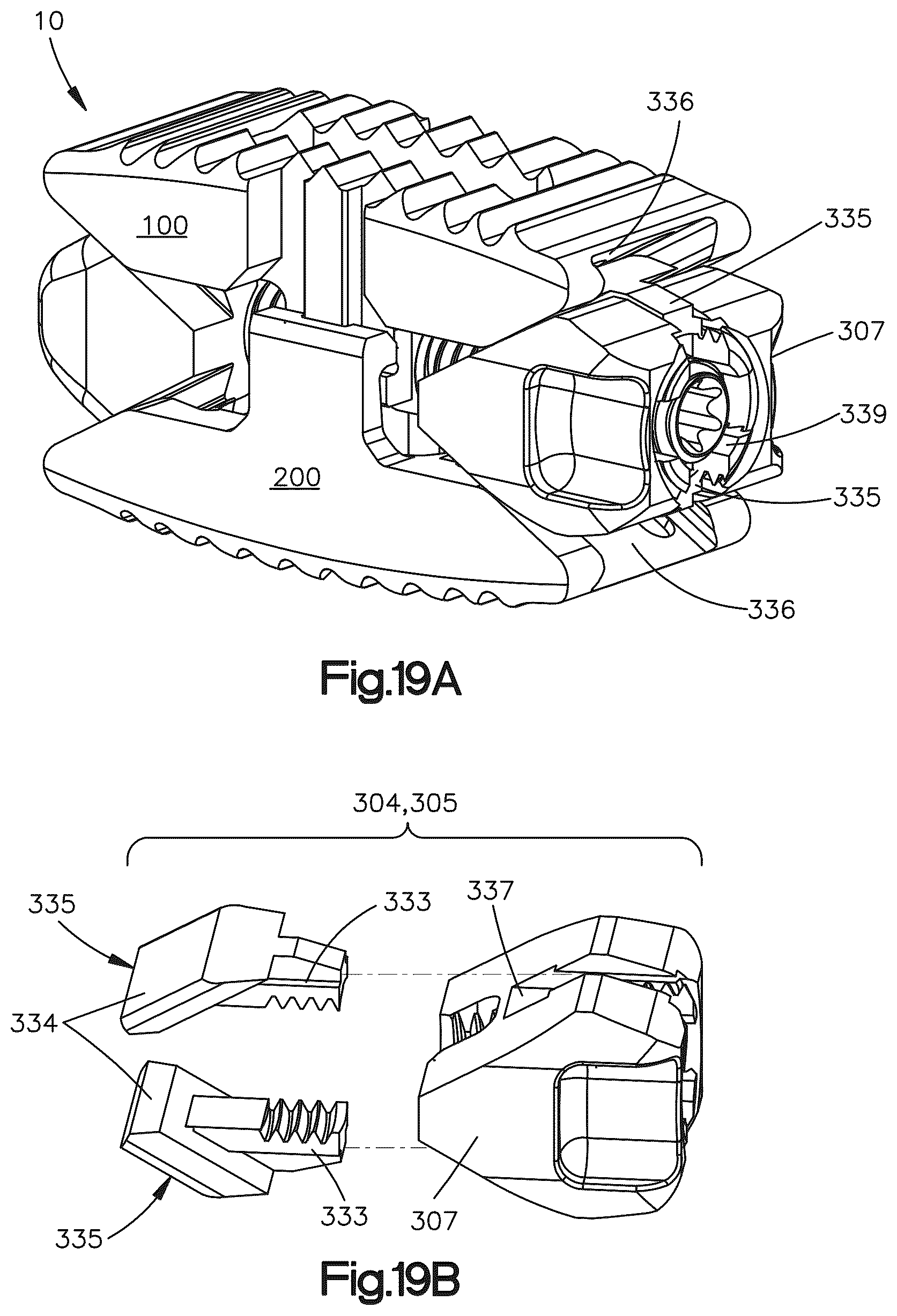 Patent US12090064 Figure 20 – Stabilization members for expandable intervertebral implants, and related systems and methods