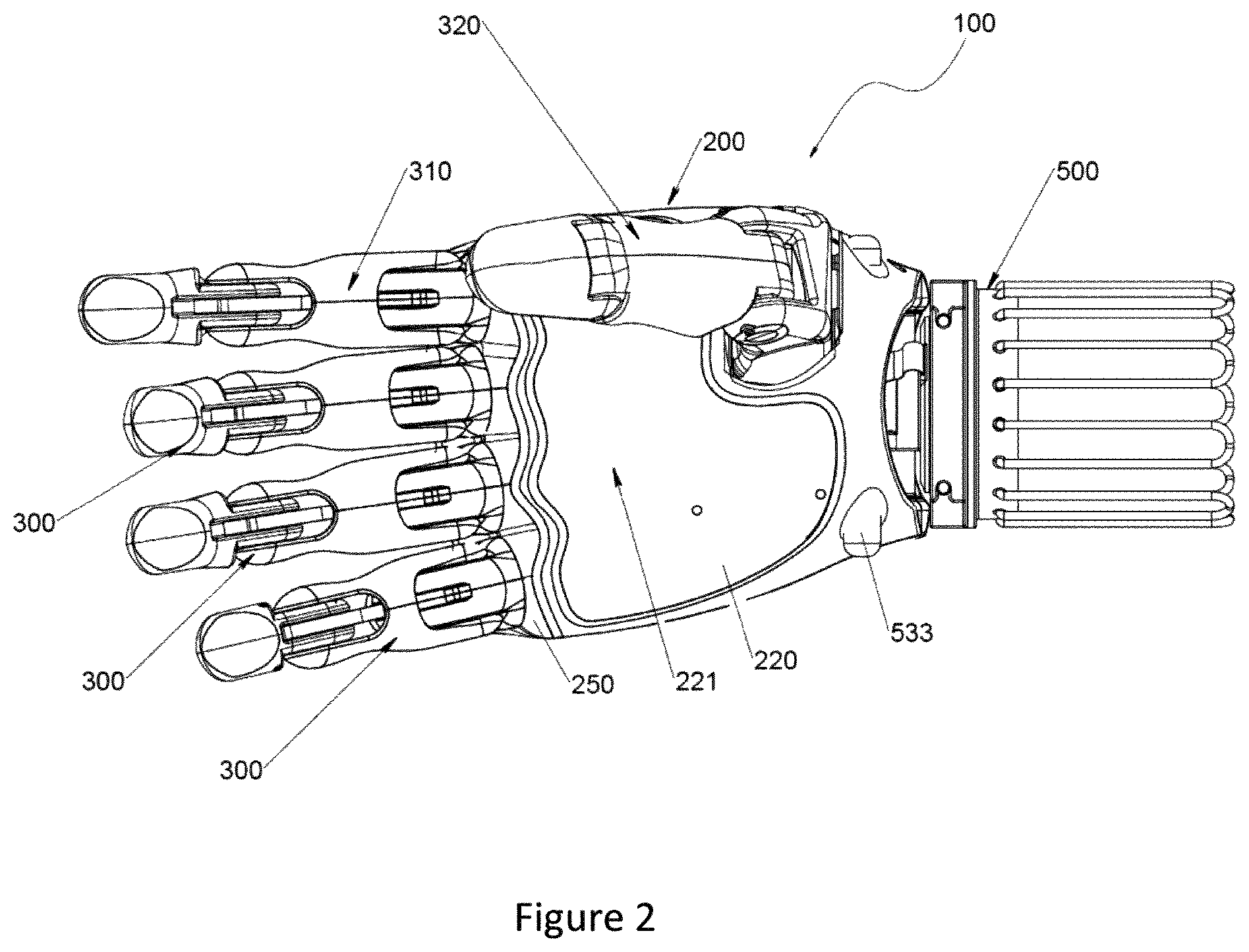 Patent US12090068 Figure 2 – Automated hand