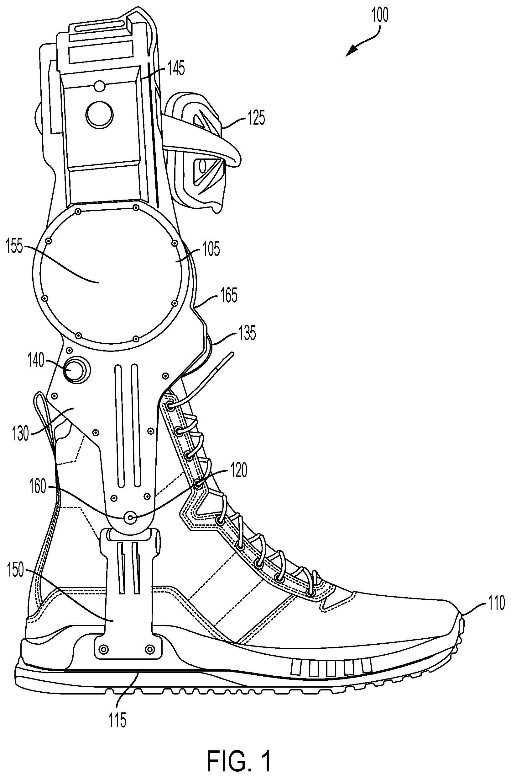 Patent US12090069 Figure 1 – Systems and methods for a water resistant active exoskeleton