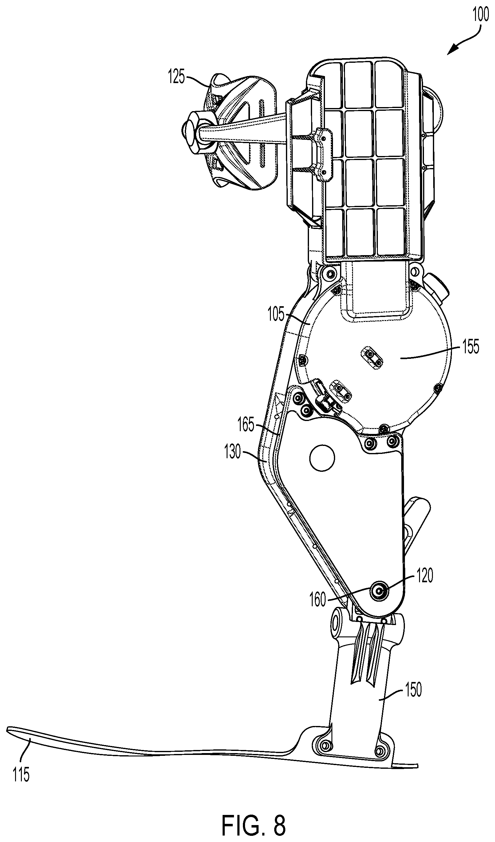 Patent US12090069 Figure 8 – Systems and methods for a water resistant active exoskeleton