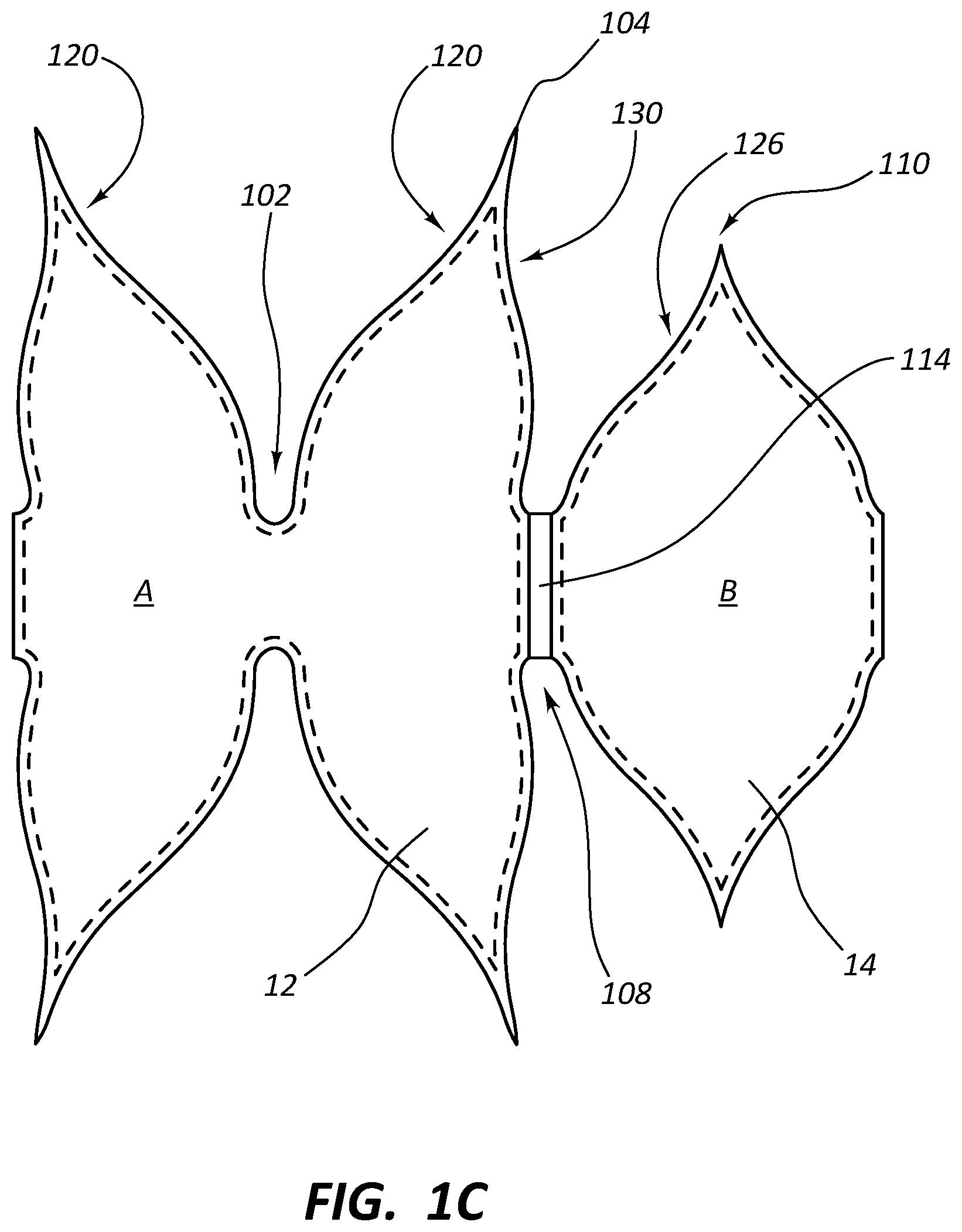 Patent US12090073 Figure 2 – Short stent