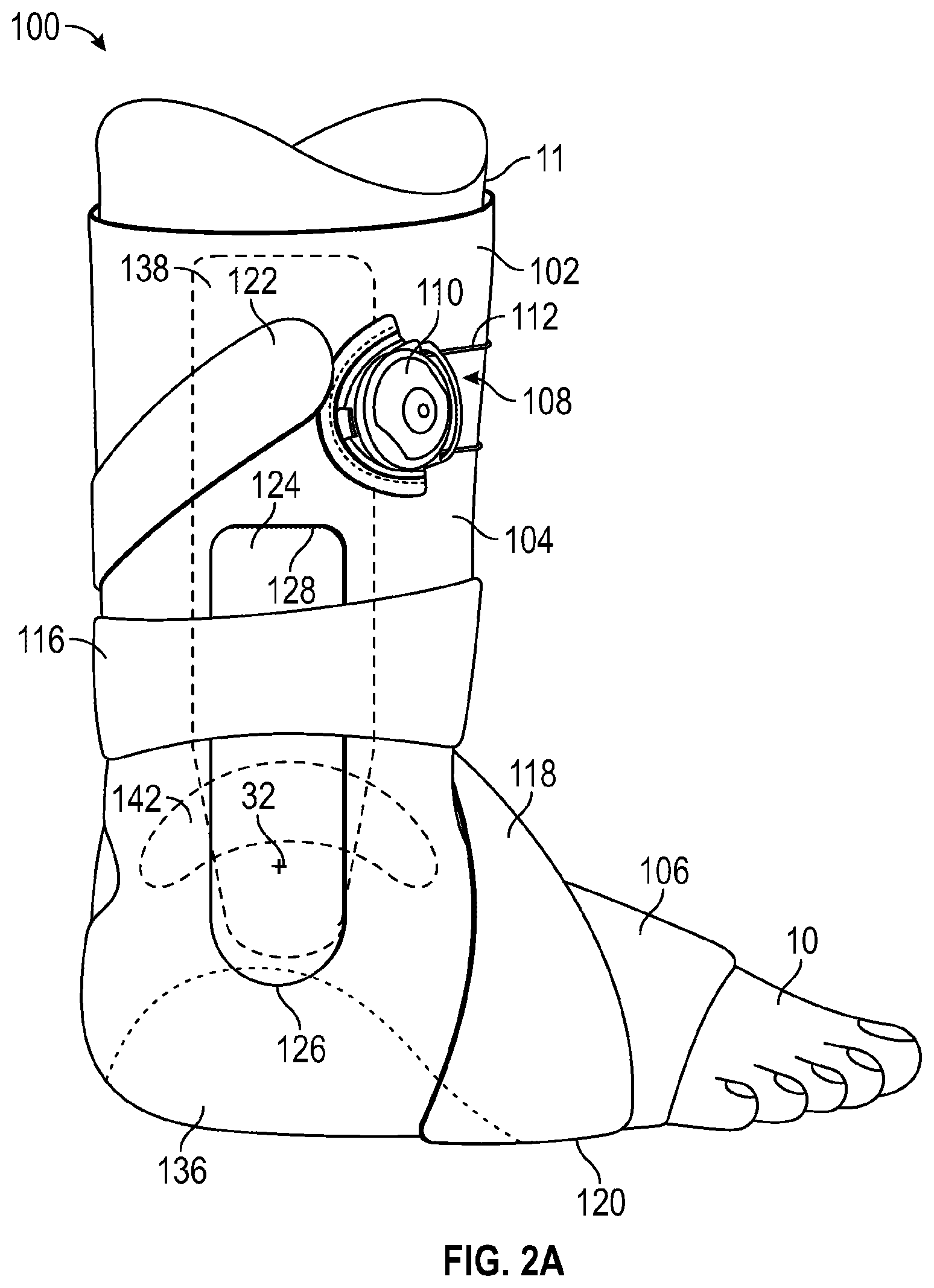 Patent US12090077 Figure 2 – Ankle brace