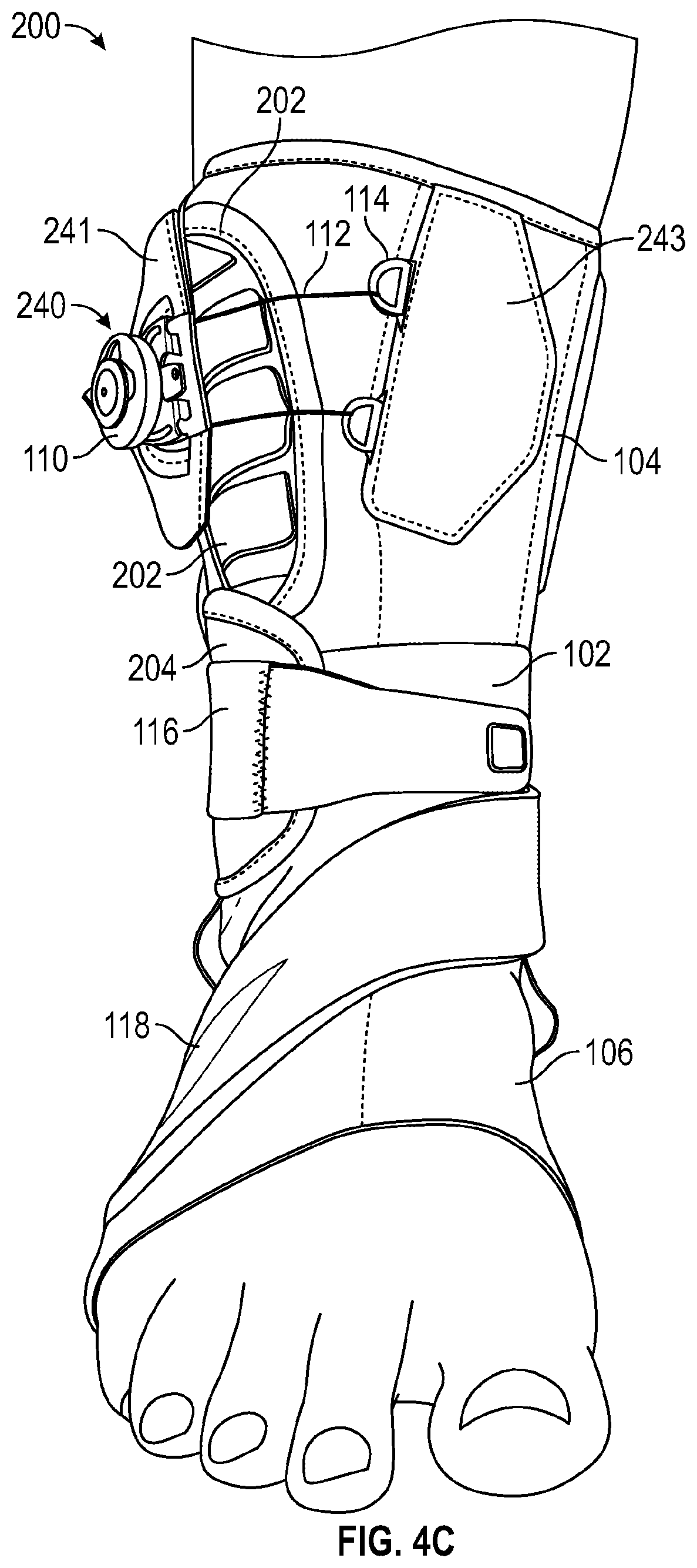 Patent US12090077 Figure 7 – Ankle brace