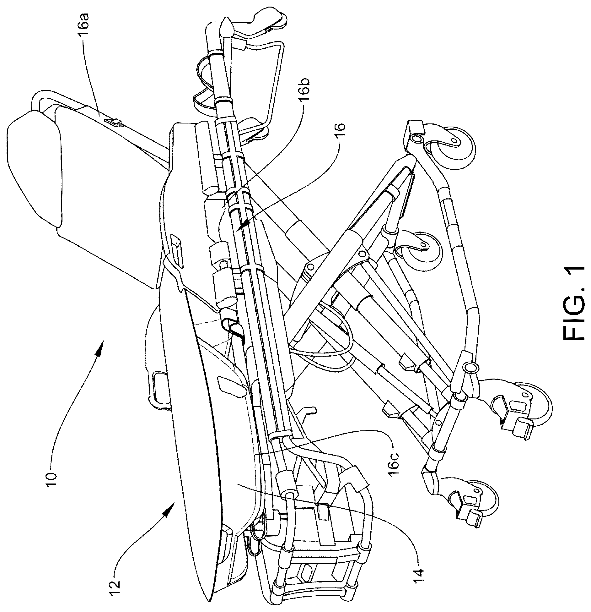 Patent US12090091 Figure 1 – Patient support apparatus and accessories therefor