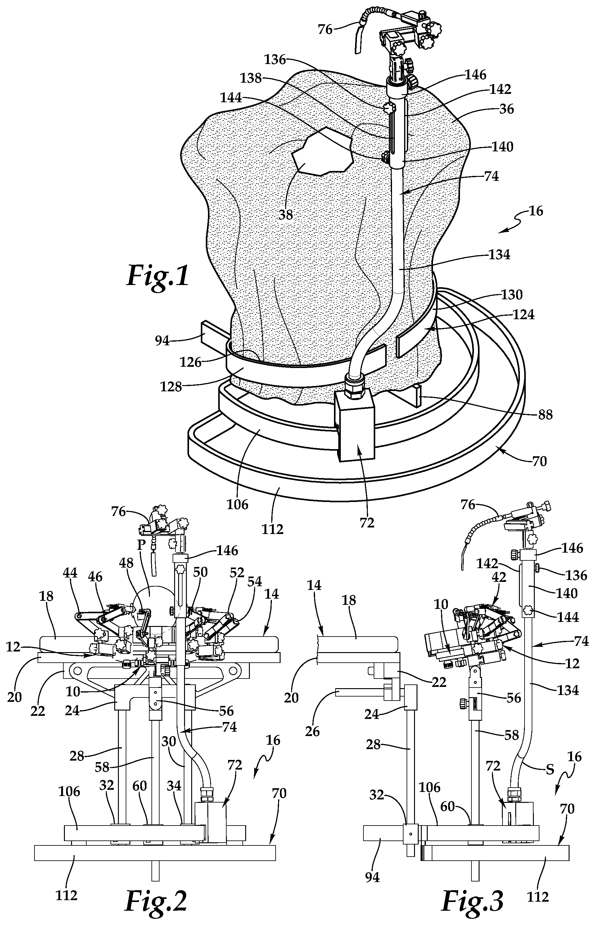 Patent US12090093 Figure 1 – Surgical universal headrest including skull pin holder assembly