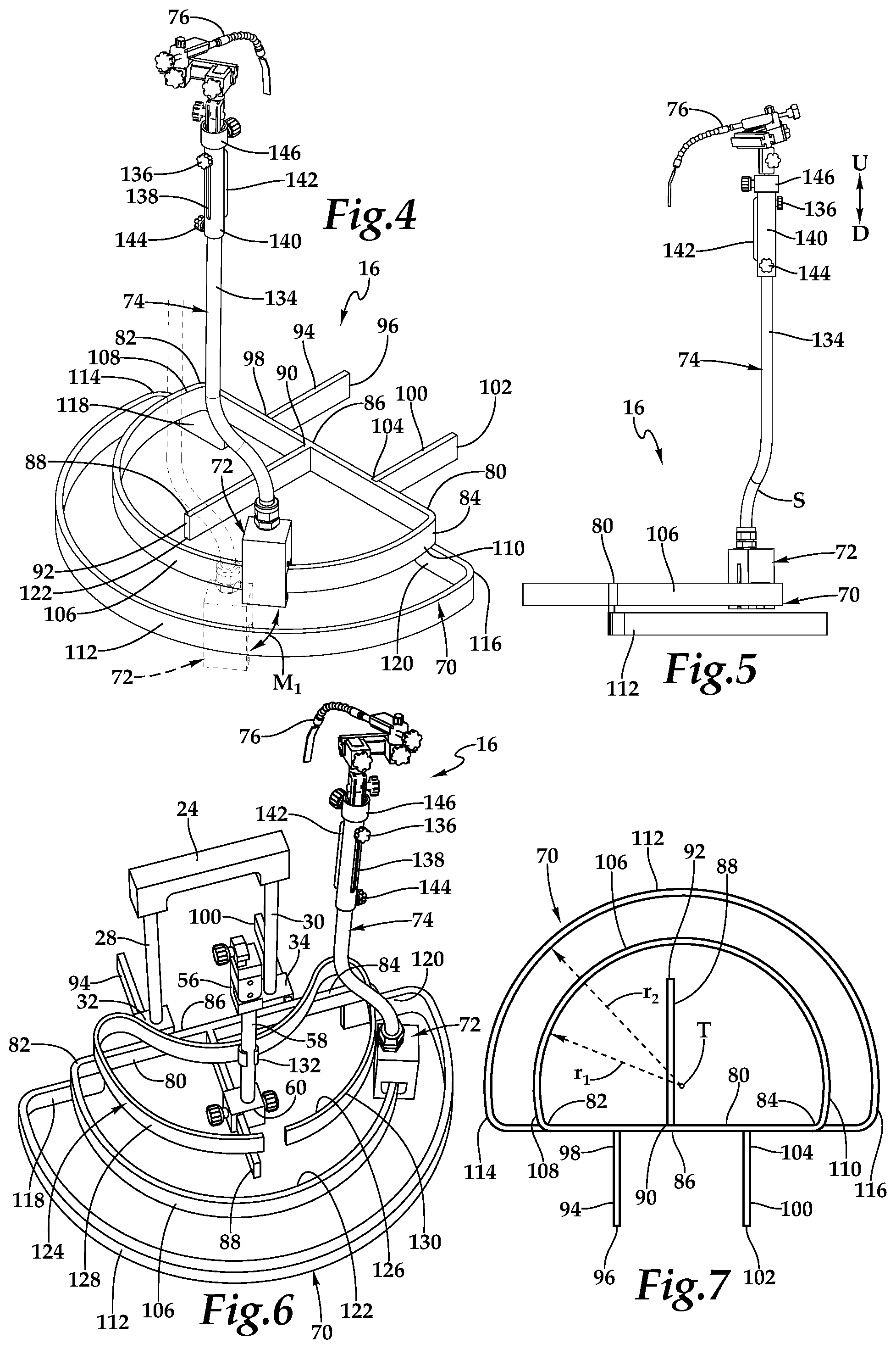 Patent US12090094 Figure 2 – Surgical universal headrest including skull pin holder assembly