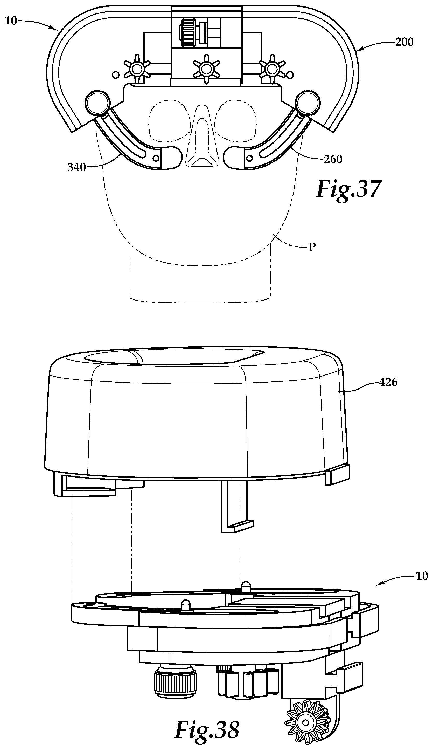 Patent US12090094 Figure 15 – Surgical universal headrest including skull pin holder assembly