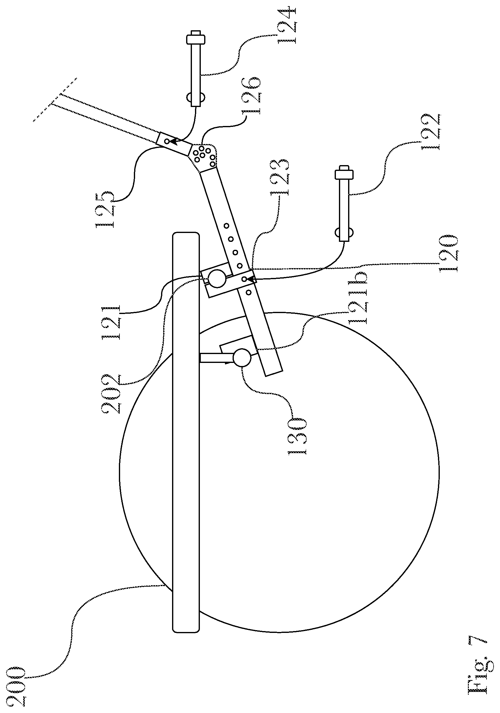 Patent US12090098 Figure 7 – Wheelchair towing coupler