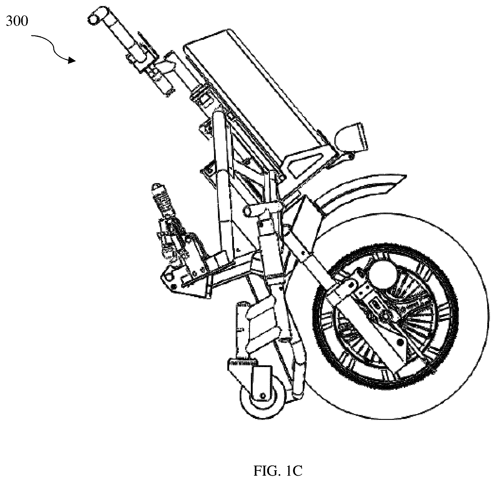 Patent US12090101 Figure 3 – Extended wheelchair and an attachment device for the wheelchair