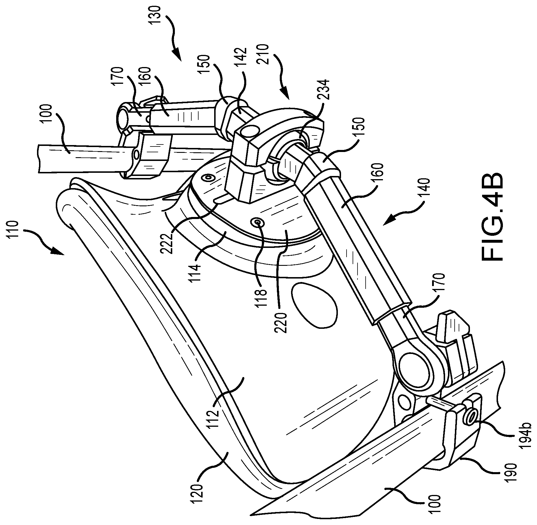 Patent US12090102 Figure 5 – Wheelchair back support adjustment system with central spherical joint