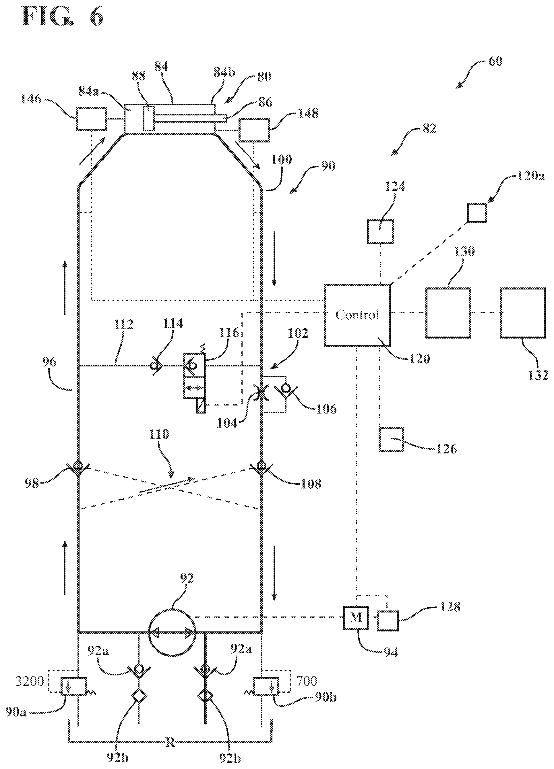 Patent US12090104 Figure 6 – Patient support apparatus with hydraulic oscillation dampening