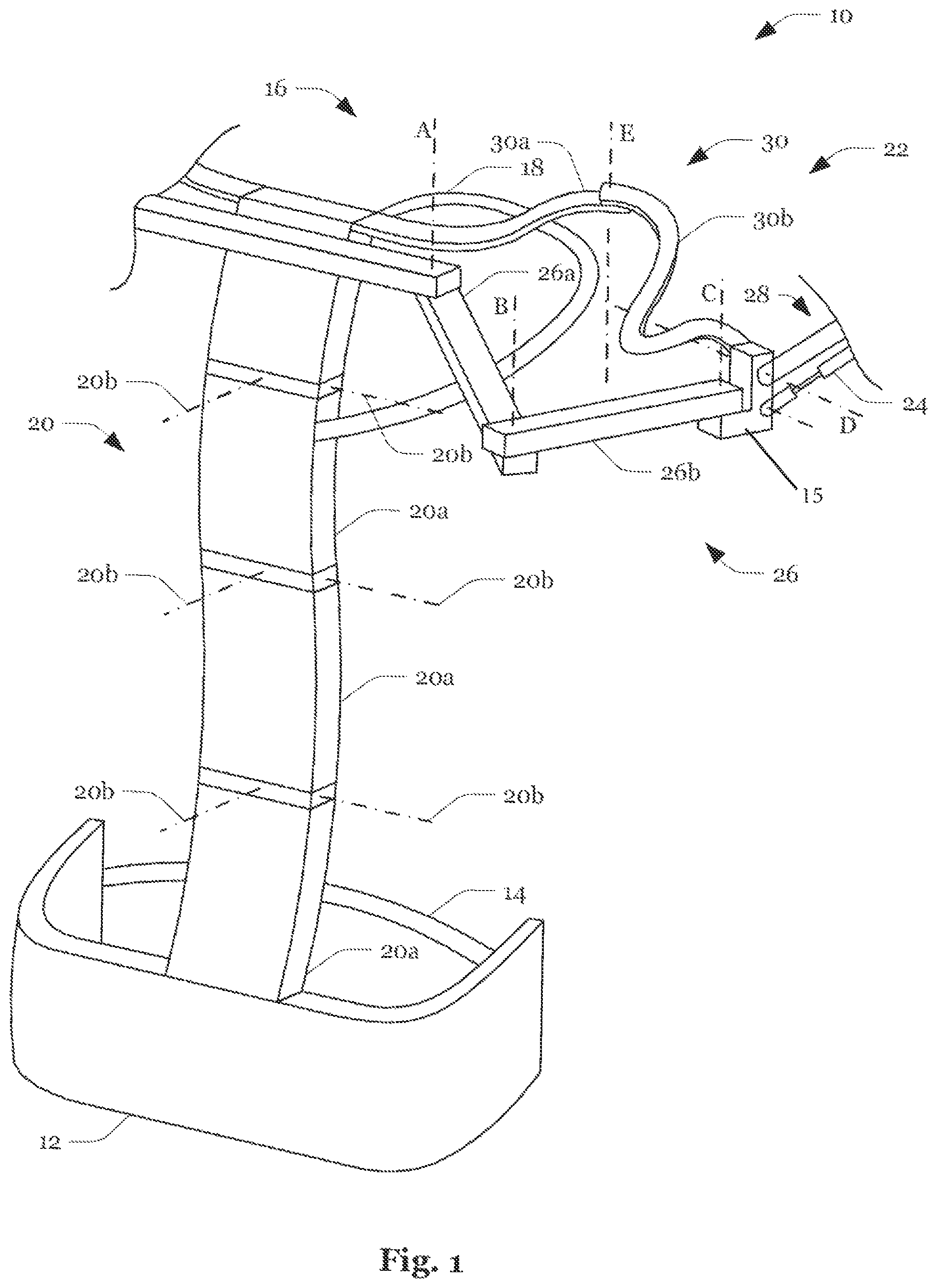 Patent US12090106 — System and method for the reduction of forces acting on an arm of a human — Figure 1