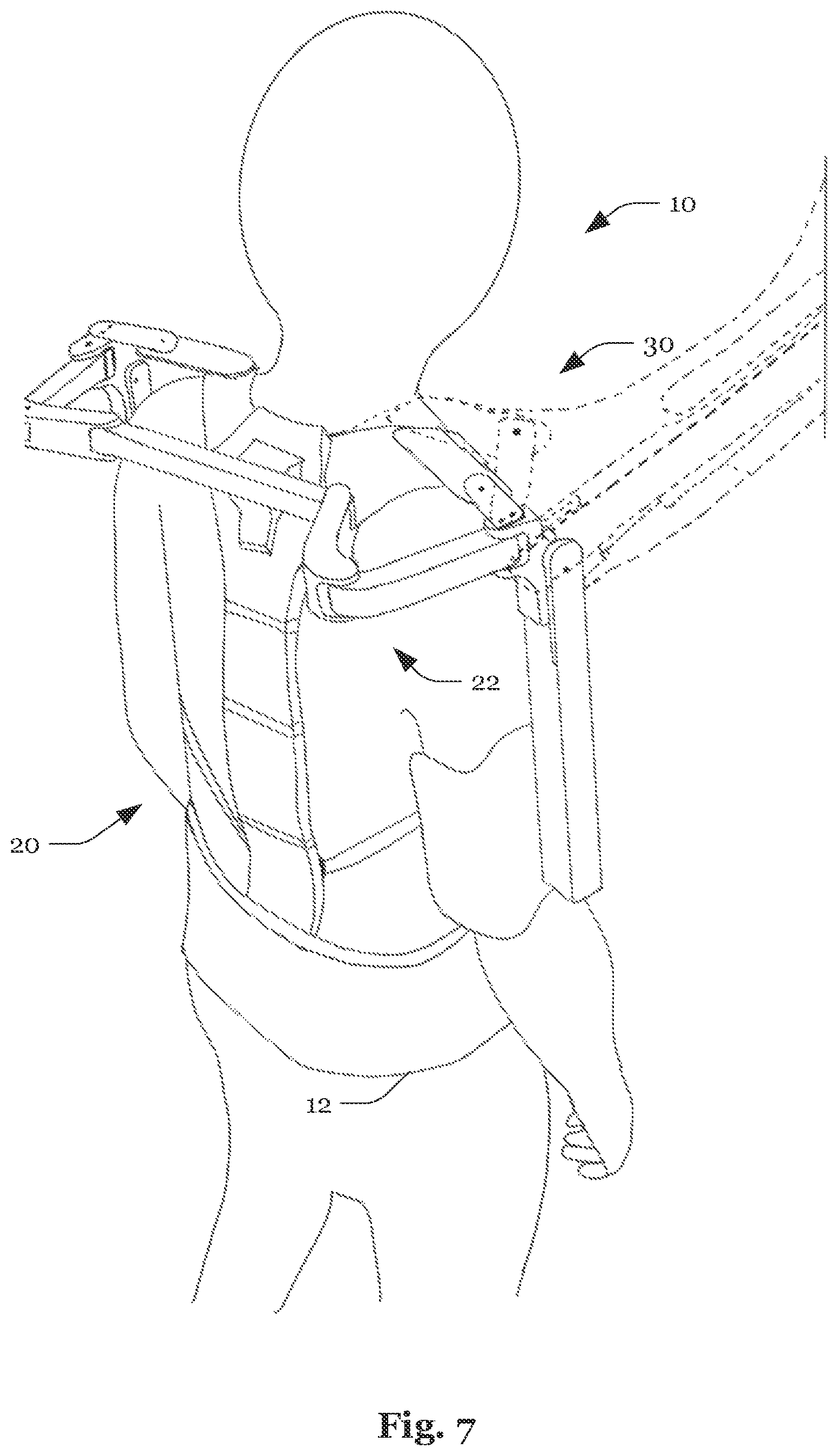 Patent US12090106 Figure 7 – System and method for the reduction of forces acting on an arm of a human