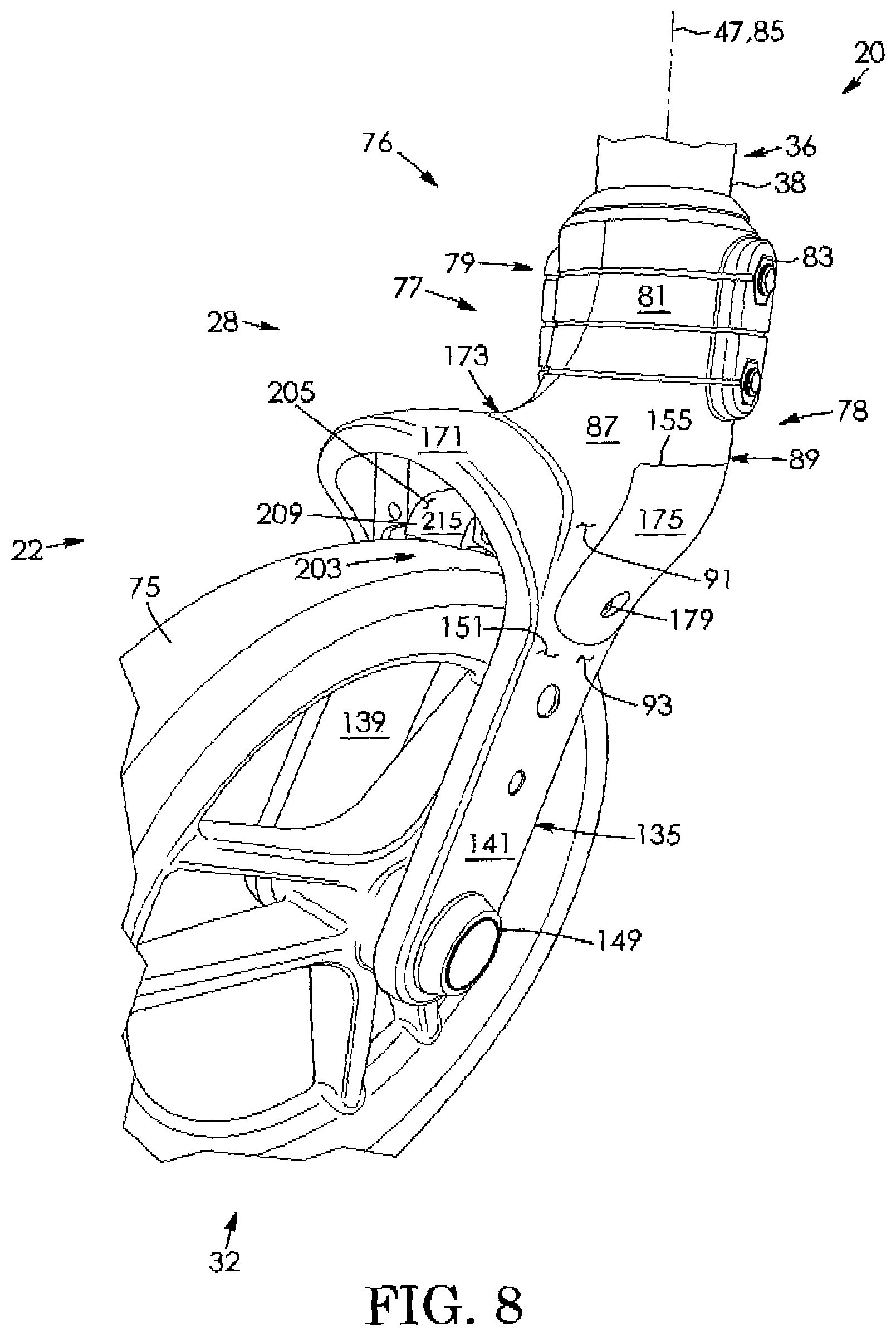 Patent US12090115 Figure 8 – Cable tension adjuster for height-adjustable wheeled vehicle
