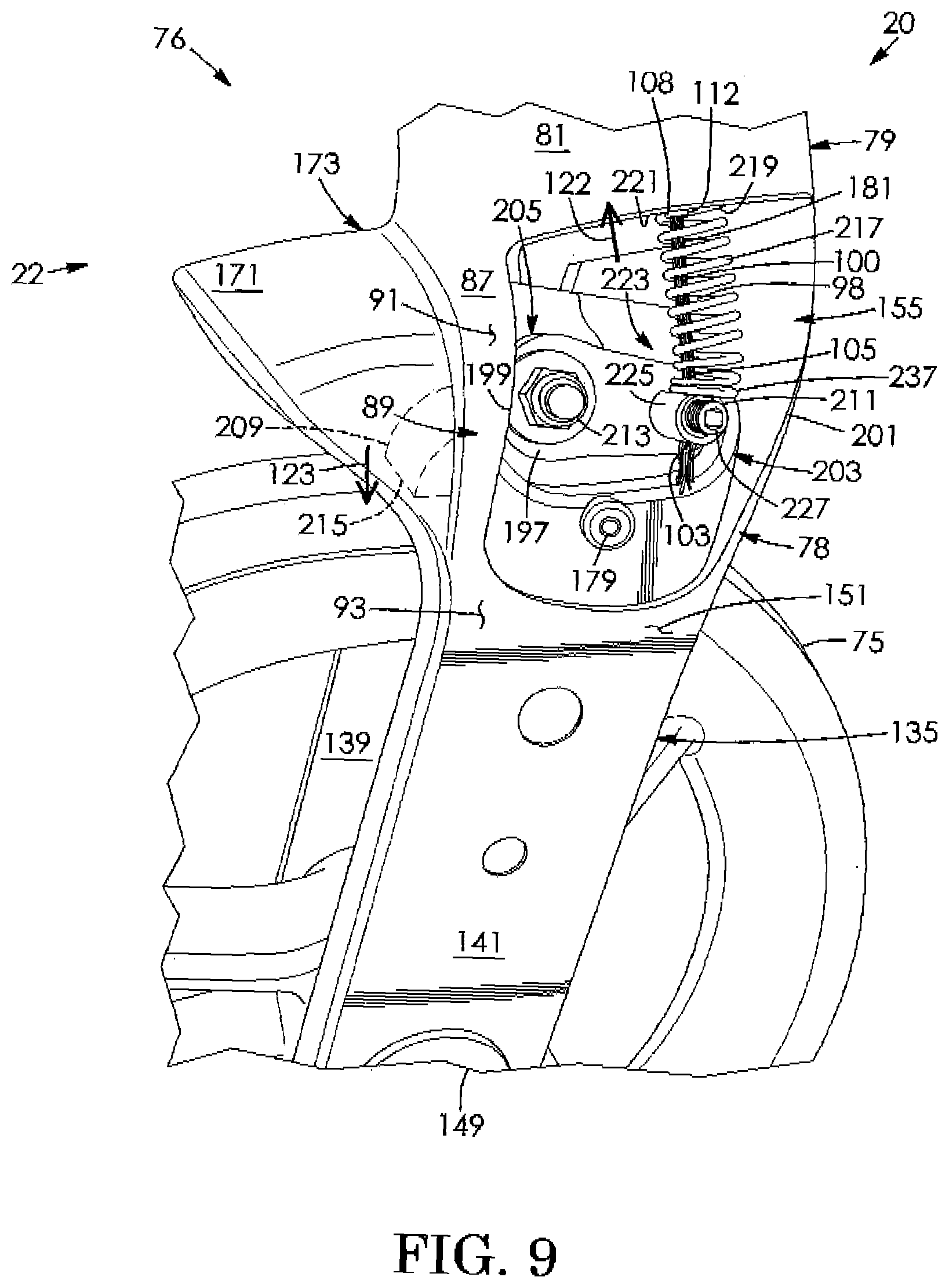 Patent US12090115 Figure 9 – Cable tension adjuster for height-adjustable wheeled vehicle