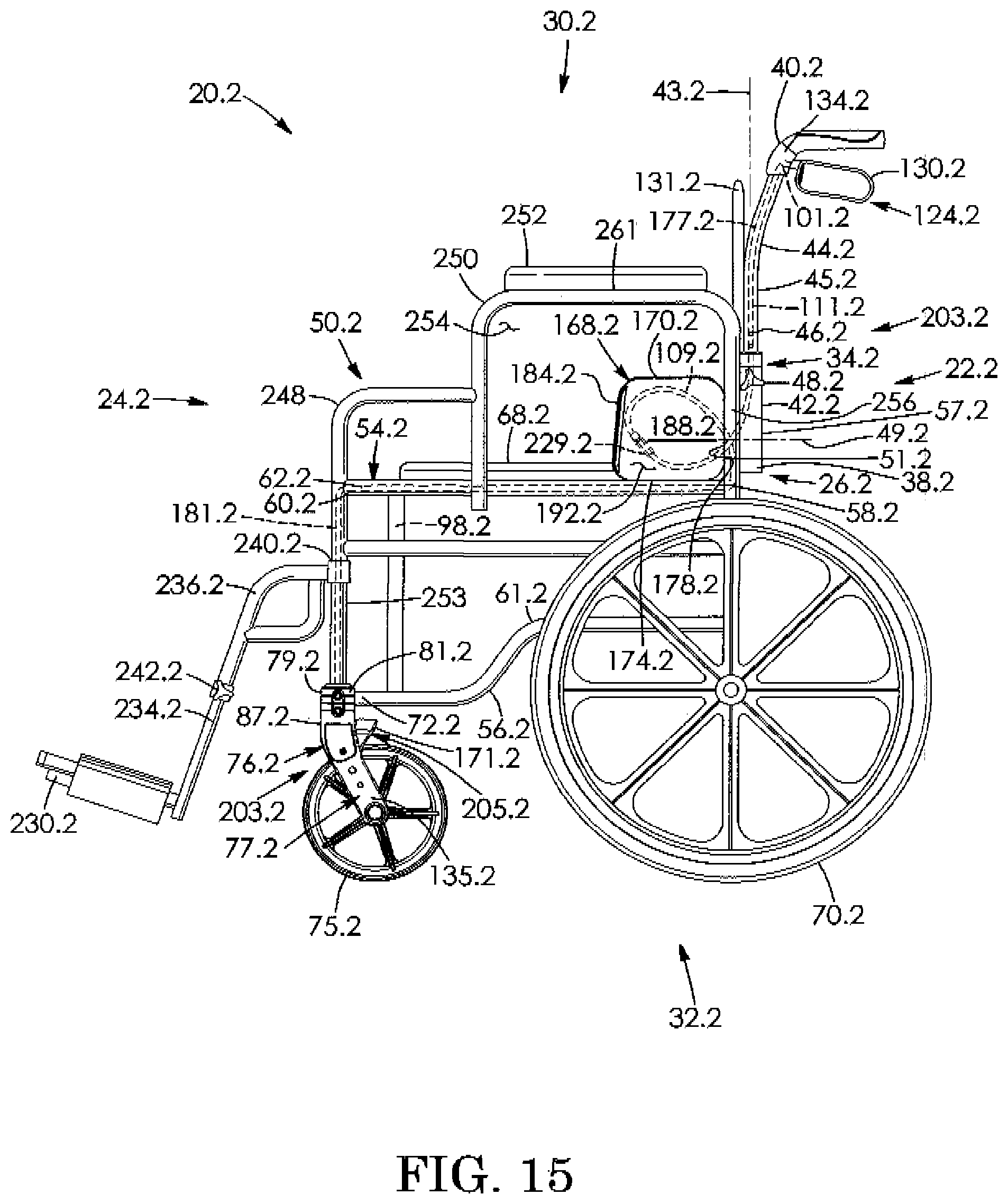 Patent US12090115 Figure 12 – Cable tension adjuster for height-adjustable wheeled vehicle