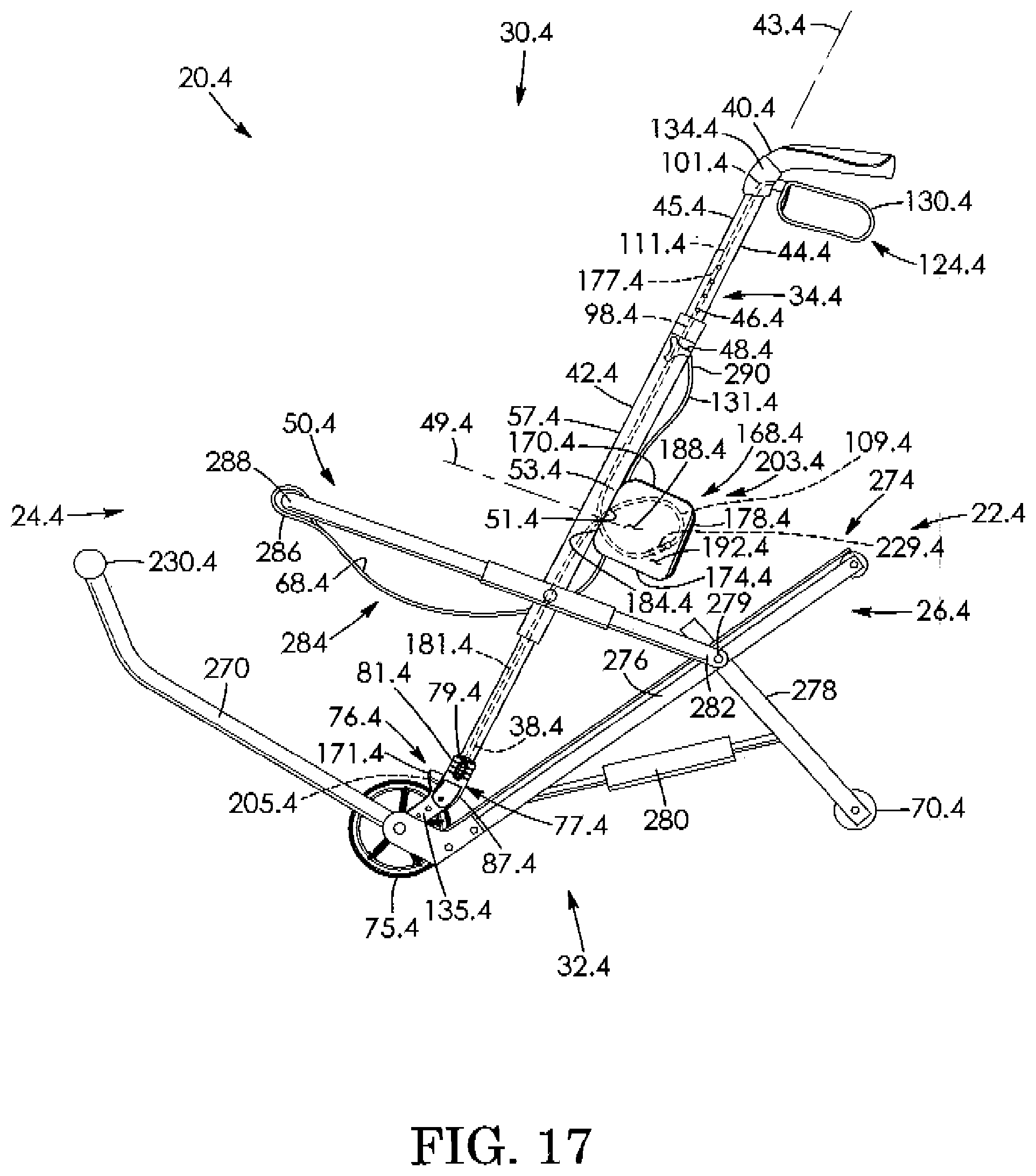Patent US12090115 Figure 14 – Cable tension adjuster for height-adjustable wheeled vehicle