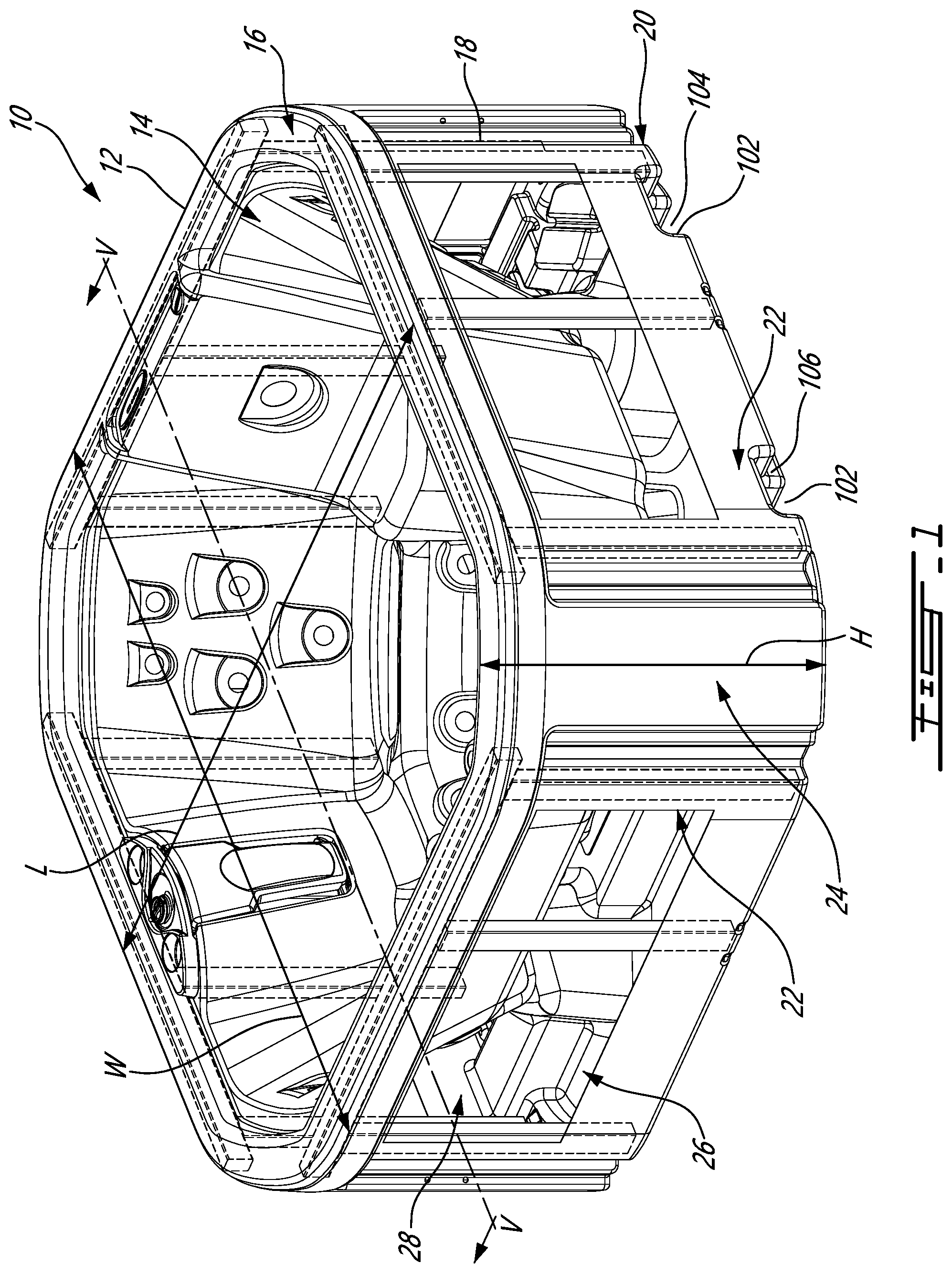 Patent US12090116 Figure 1 – Rotomolded spa and method of handling a spa