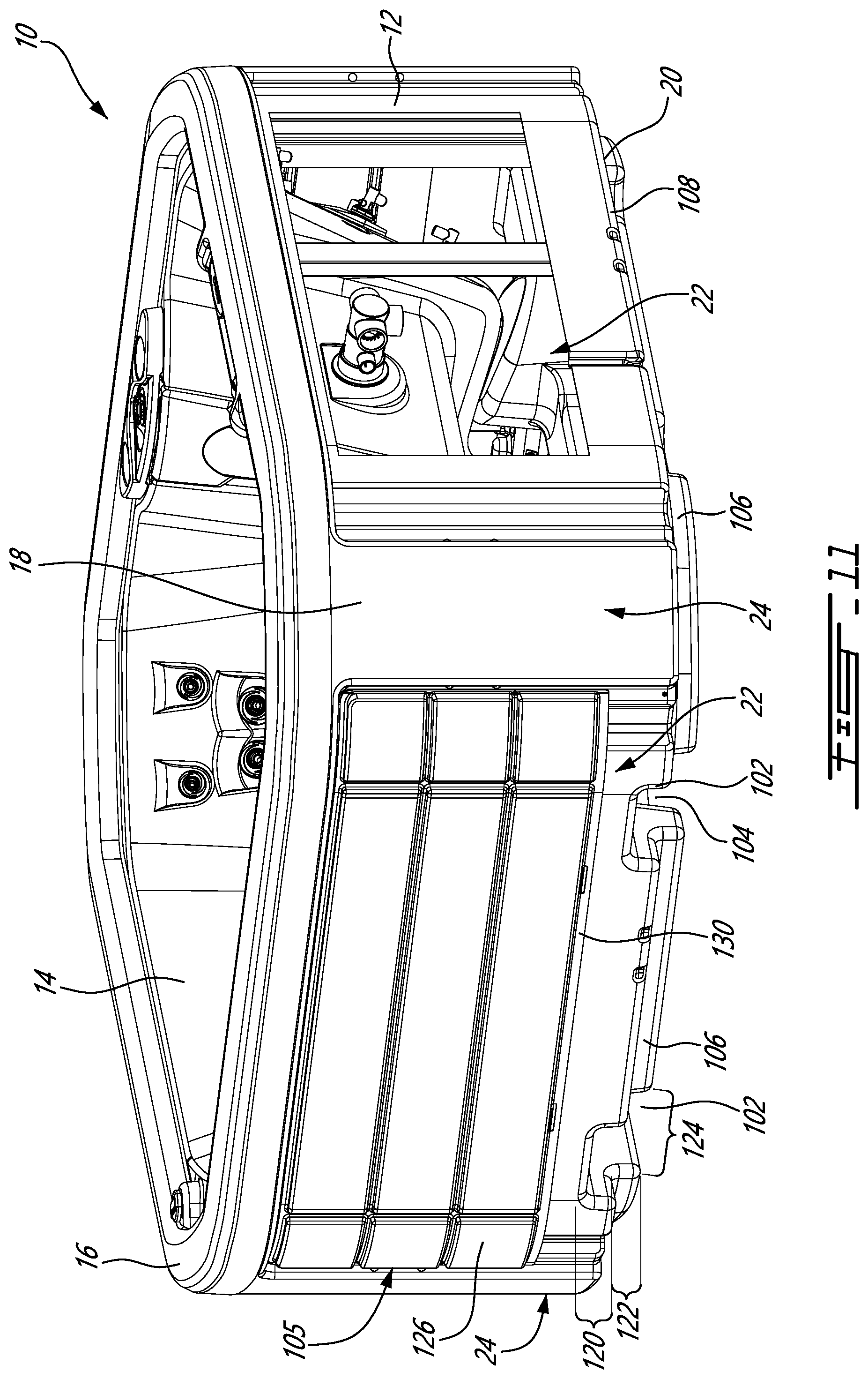 Patent US12090116 Figure 12 – Rotomolded spa and method of handling a spa