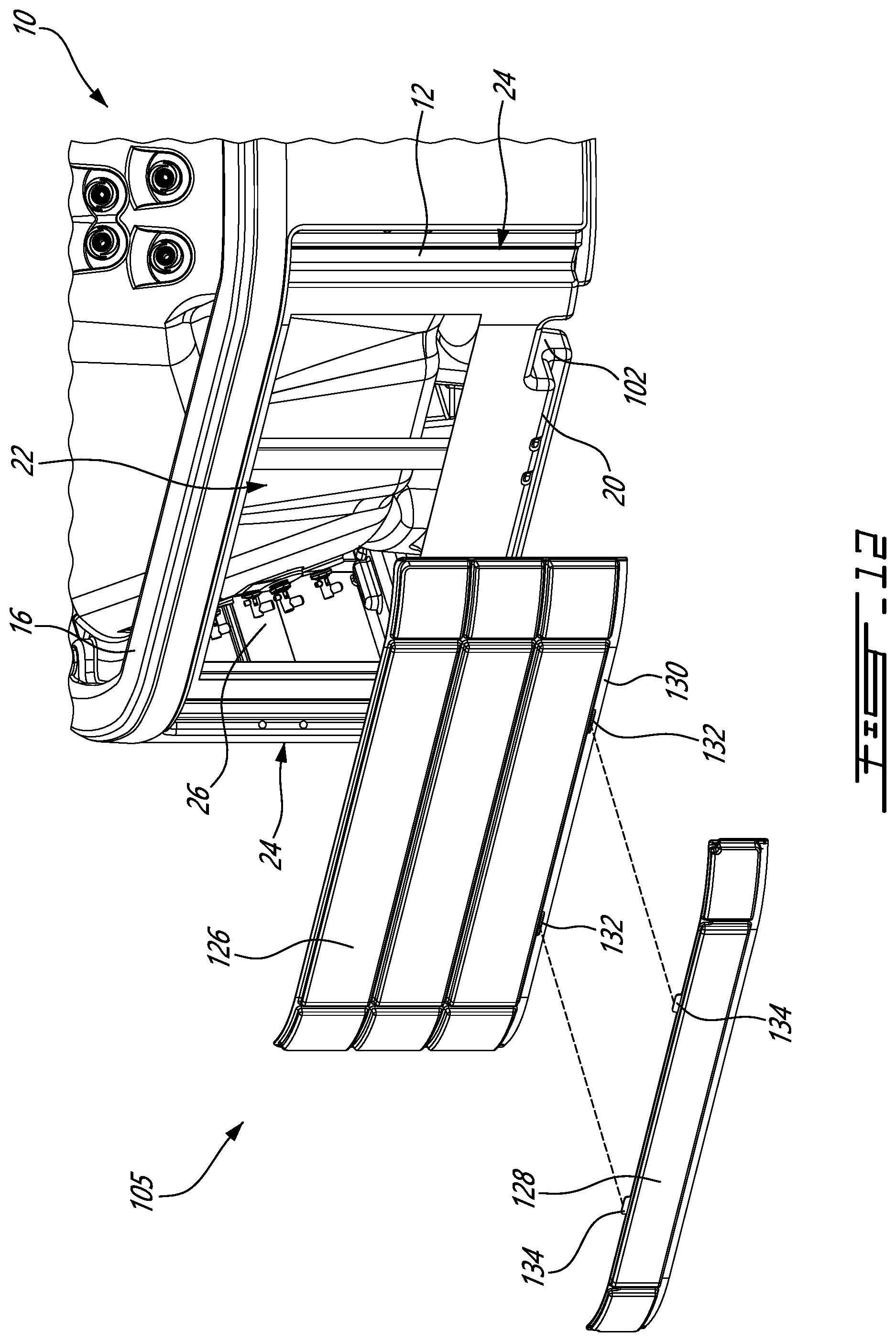 Patent US12090116 Figure 13 – Rotomolded spa and method of handling a spa