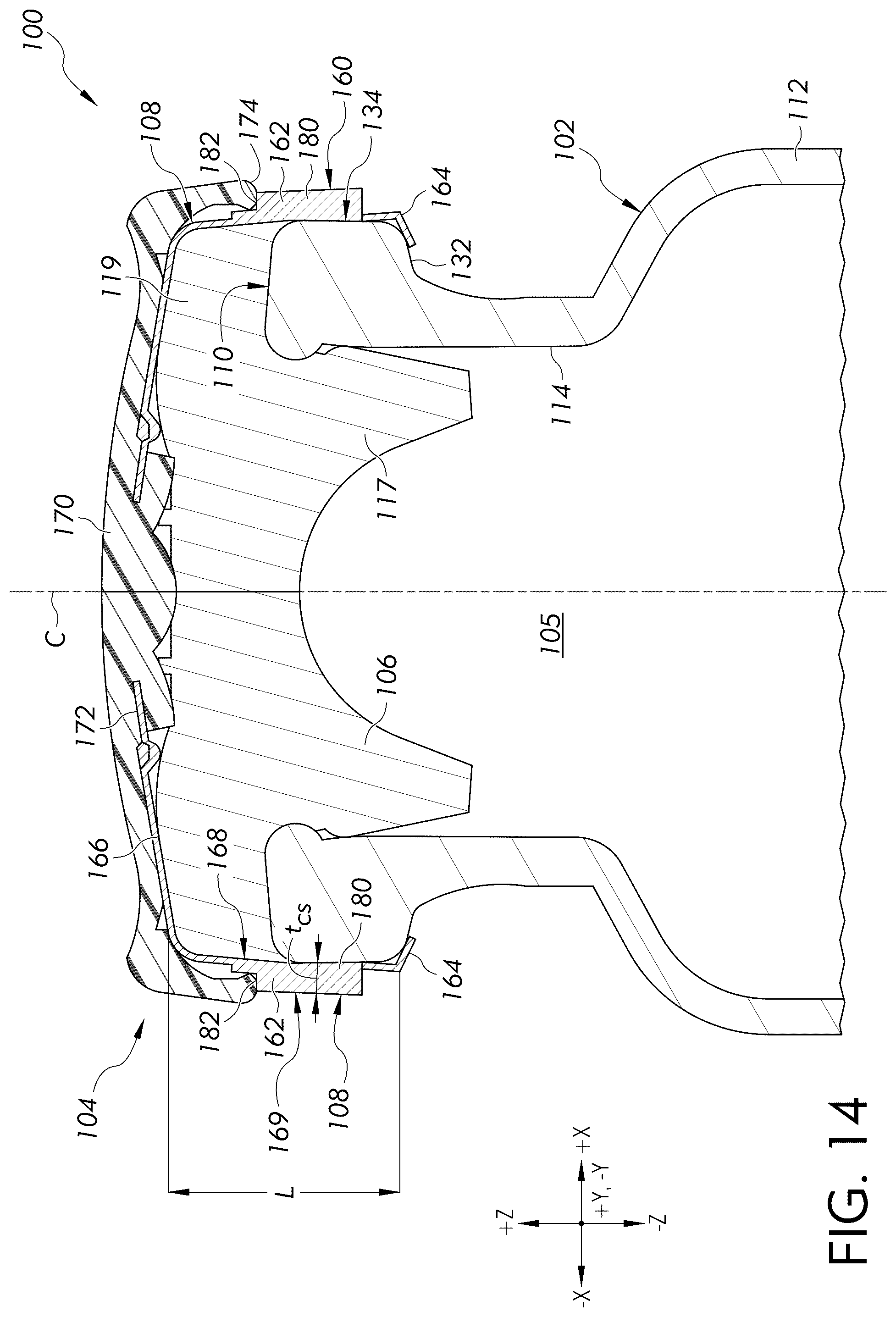 Patent US12090118 Figure 14 – Cap design for pharmaceutical container closure systems