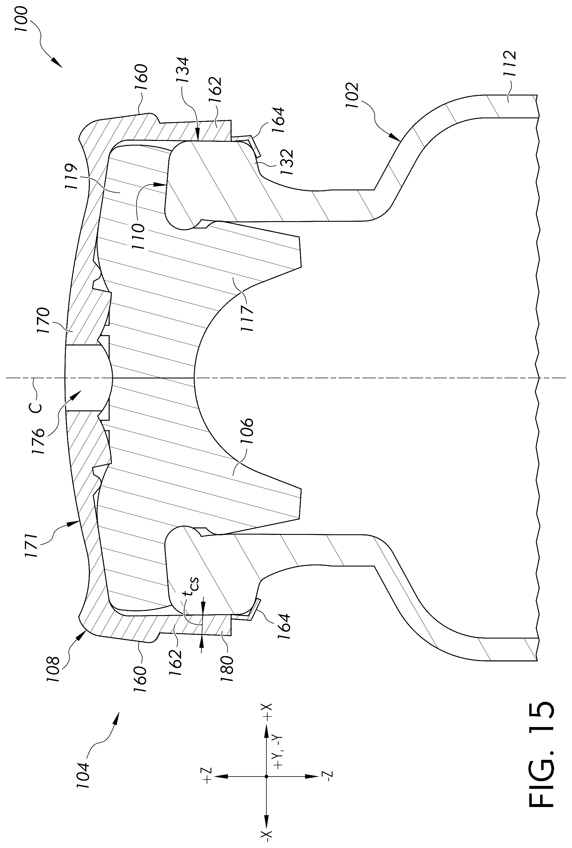 Patent US12090118 Figure 15 – Cap design for pharmaceutical container closure systems