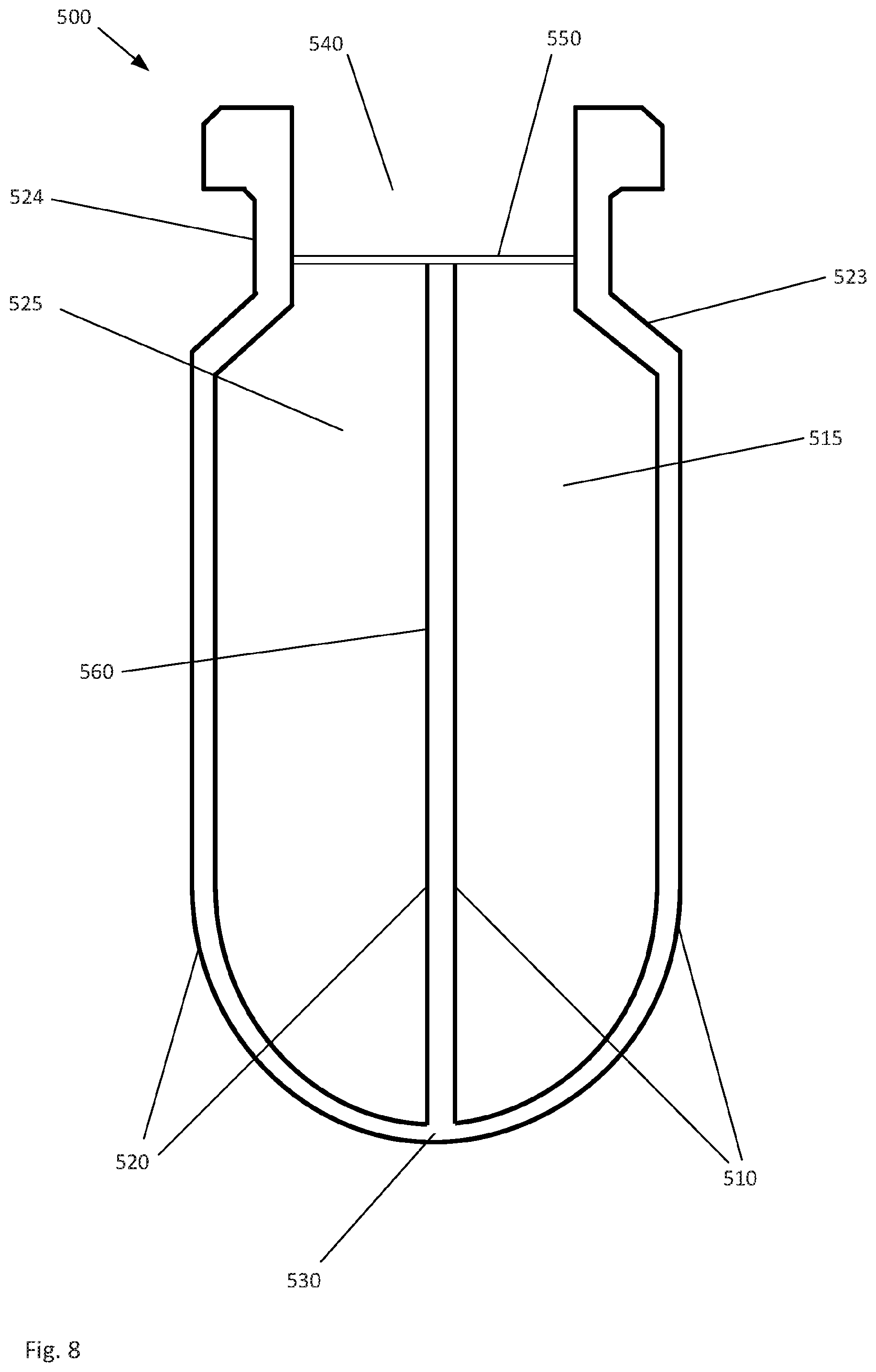 Patent US12090119 Figure 8 – Method of packaging a two component composition into a dual vial