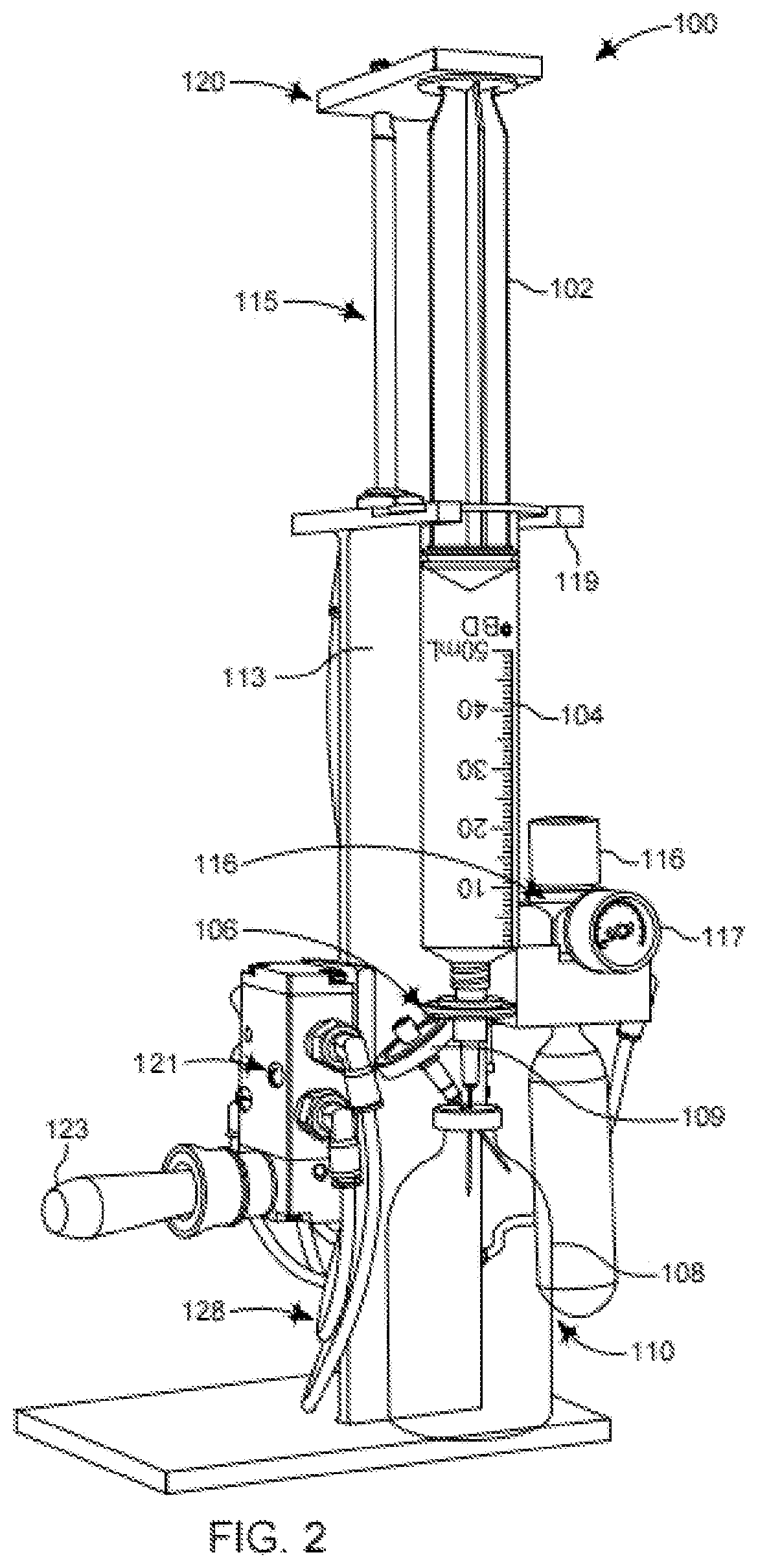 Patent US12090121 Figure 2 – Pneumatic sterile liquid compounding machine