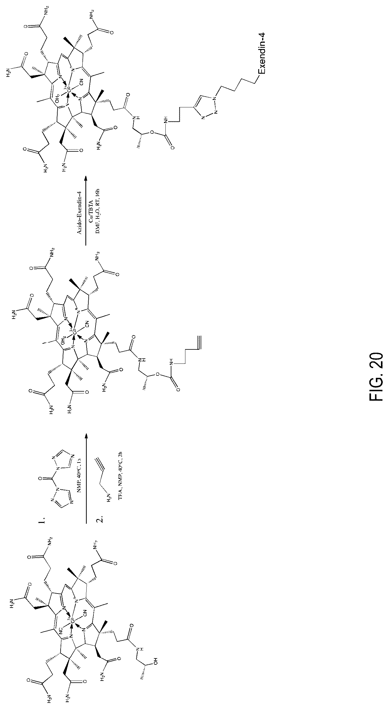 Patent US12090208 Figure 20 – Peptide drug improvement using vitamin B 12 and Haptocorrin binding substrate conjugates