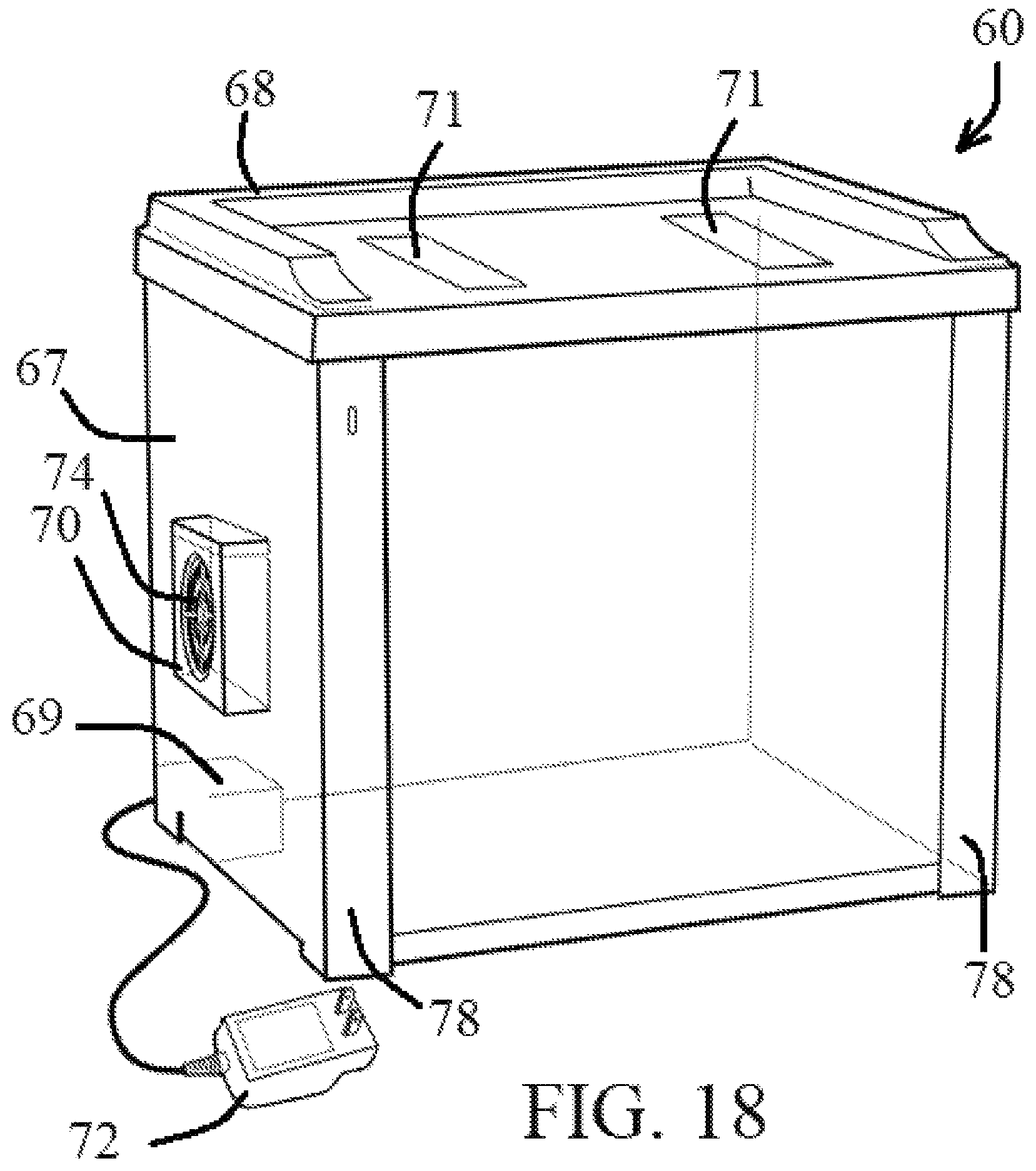 Patent US12090238 Figure 8 – Compact sanitizing apparatus with ozone and ultraviolet features