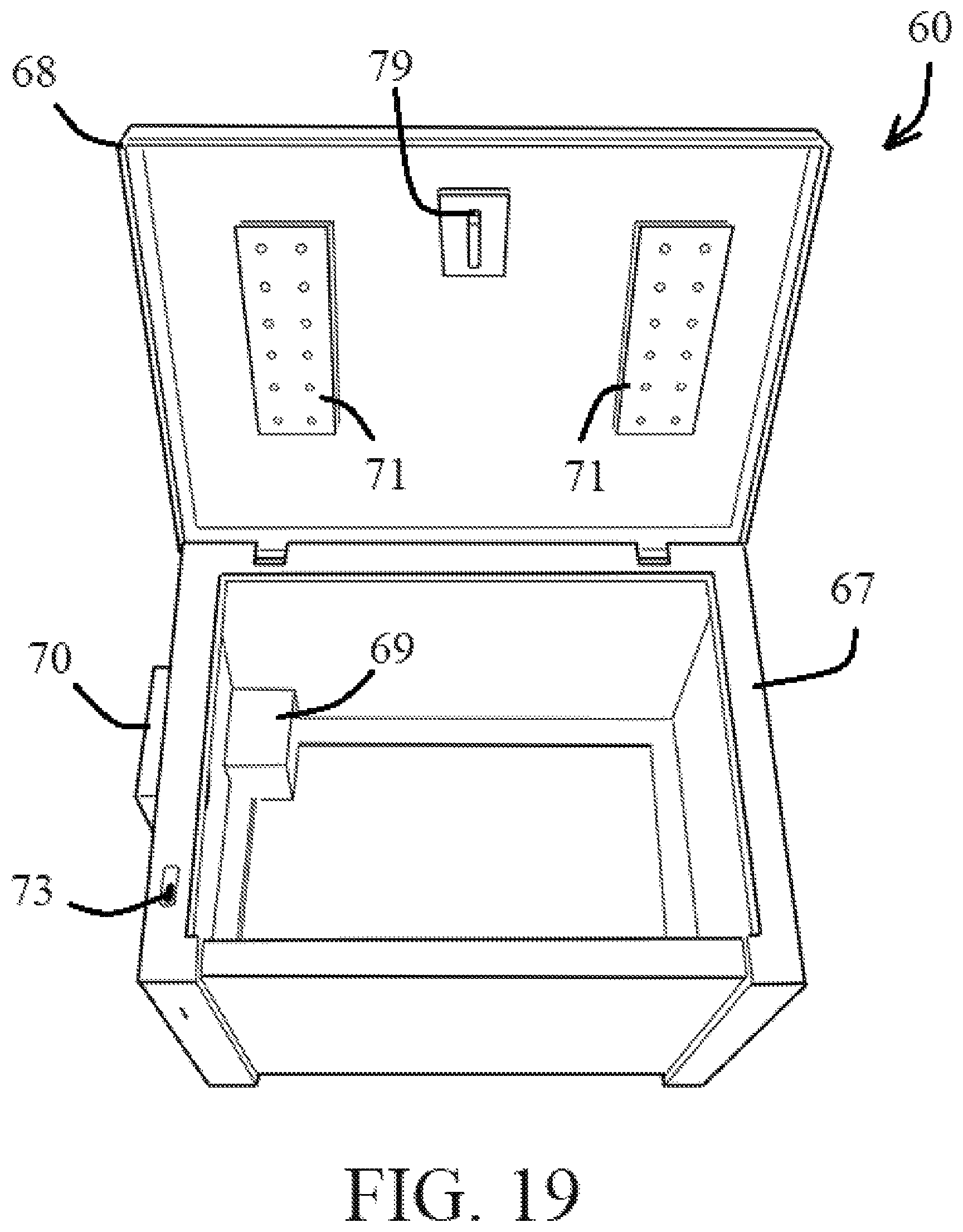 Patent US12090238 Figure 9 – Compact sanitizing apparatus with ozone and ultraviolet features