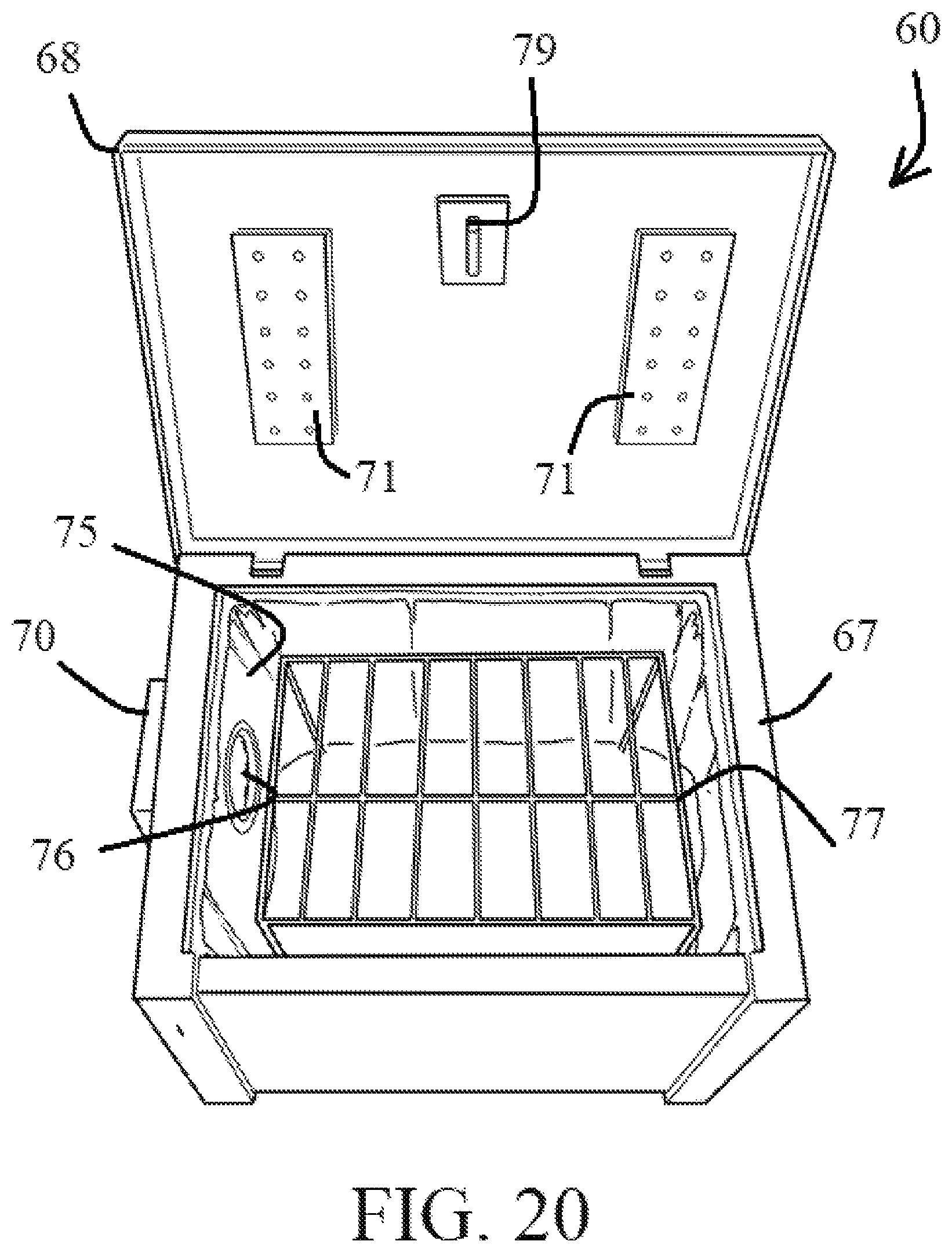 Patent US12090238 Figure 10 – Compact sanitizing apparatus with ozone and ultraviolet features