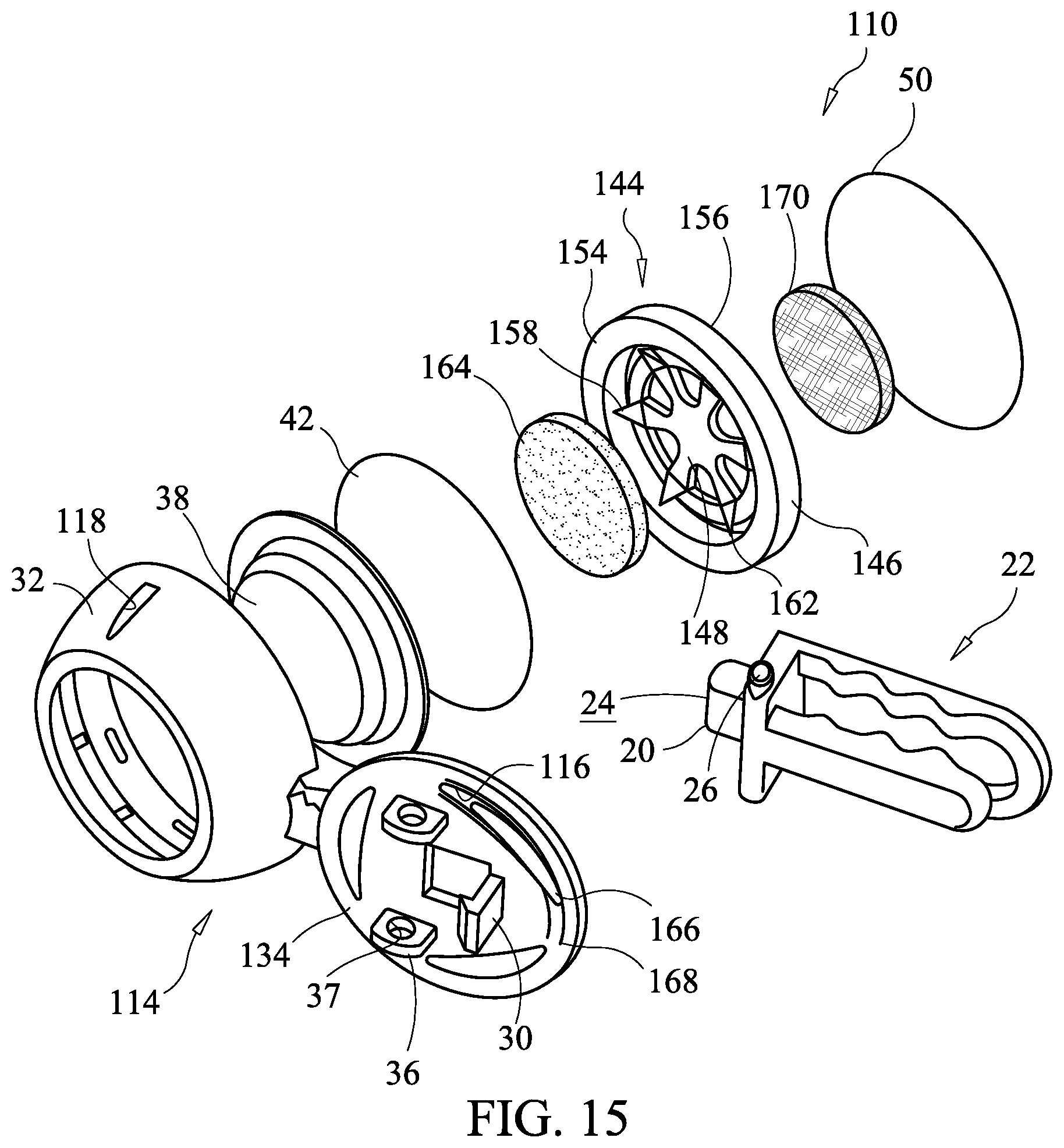 Patent US12090255 Figure 15 – Volatile composition dispenser