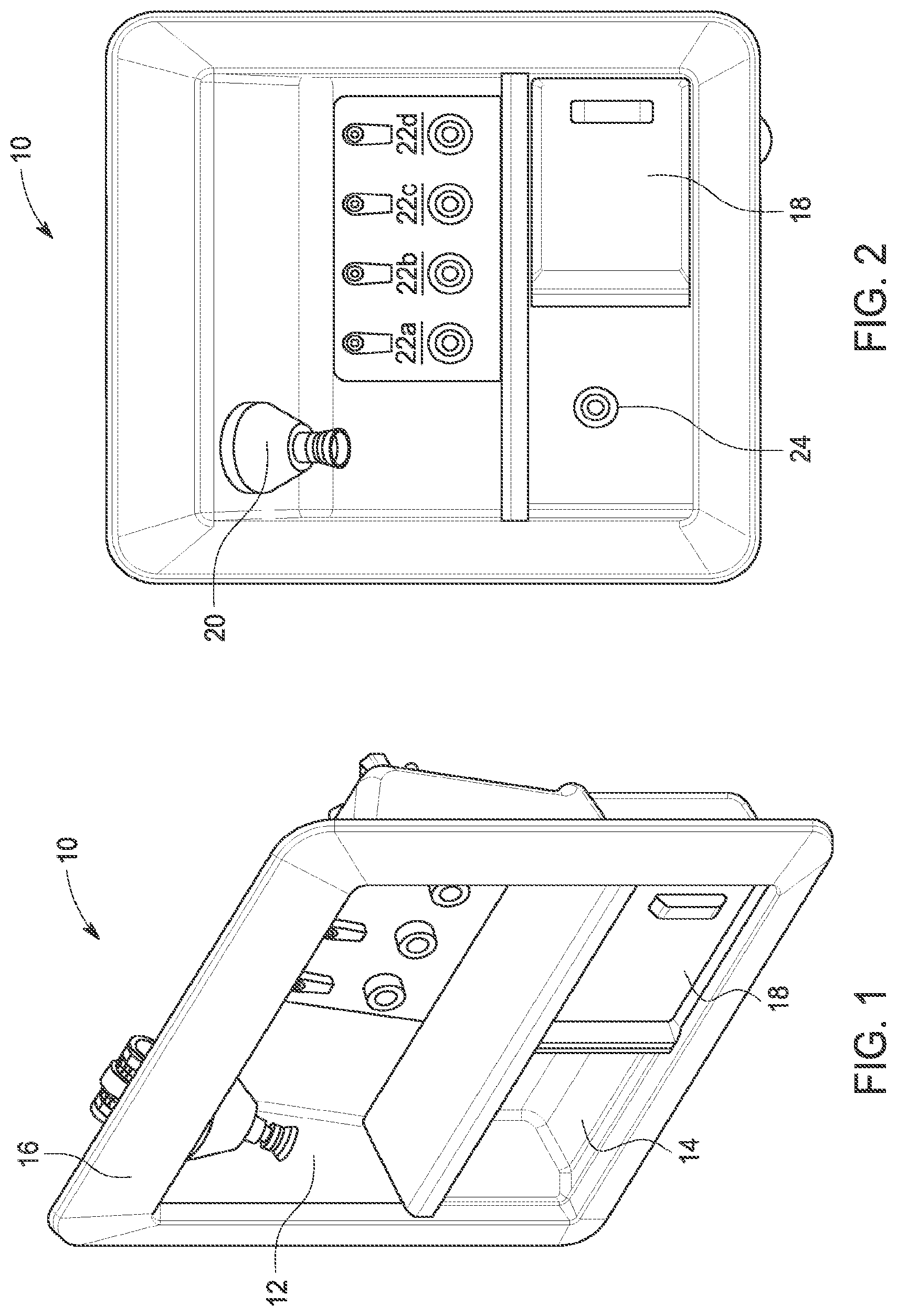 Patent US12090259 Figure 1 – Wall box for hemodialysis interface