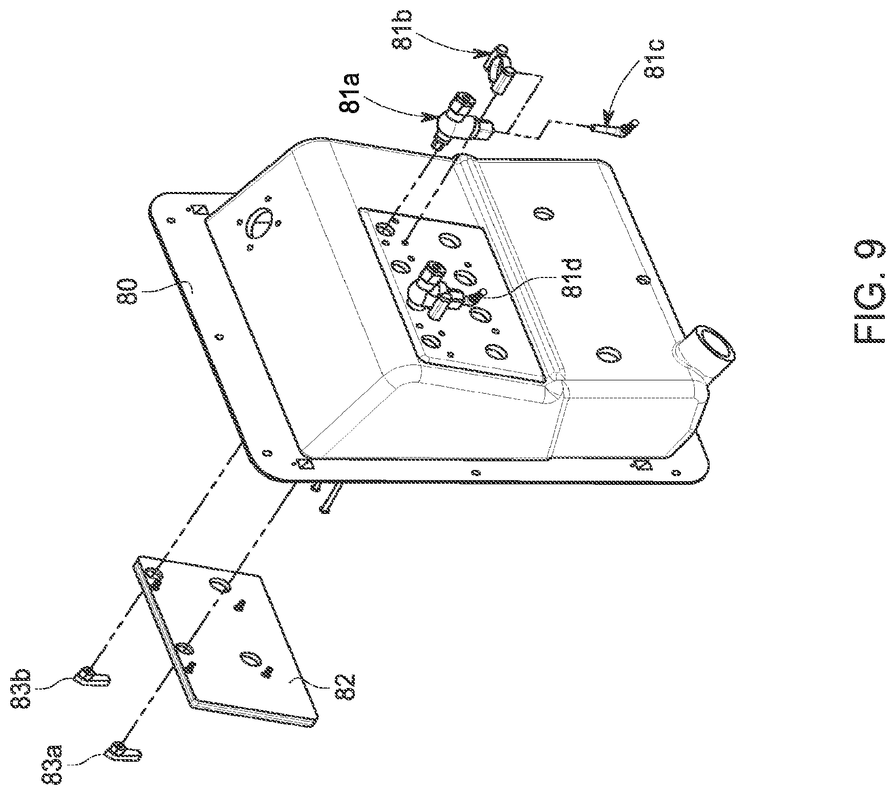 Patent US12090259 Figure 6 – Wall box for hemodialysis interface