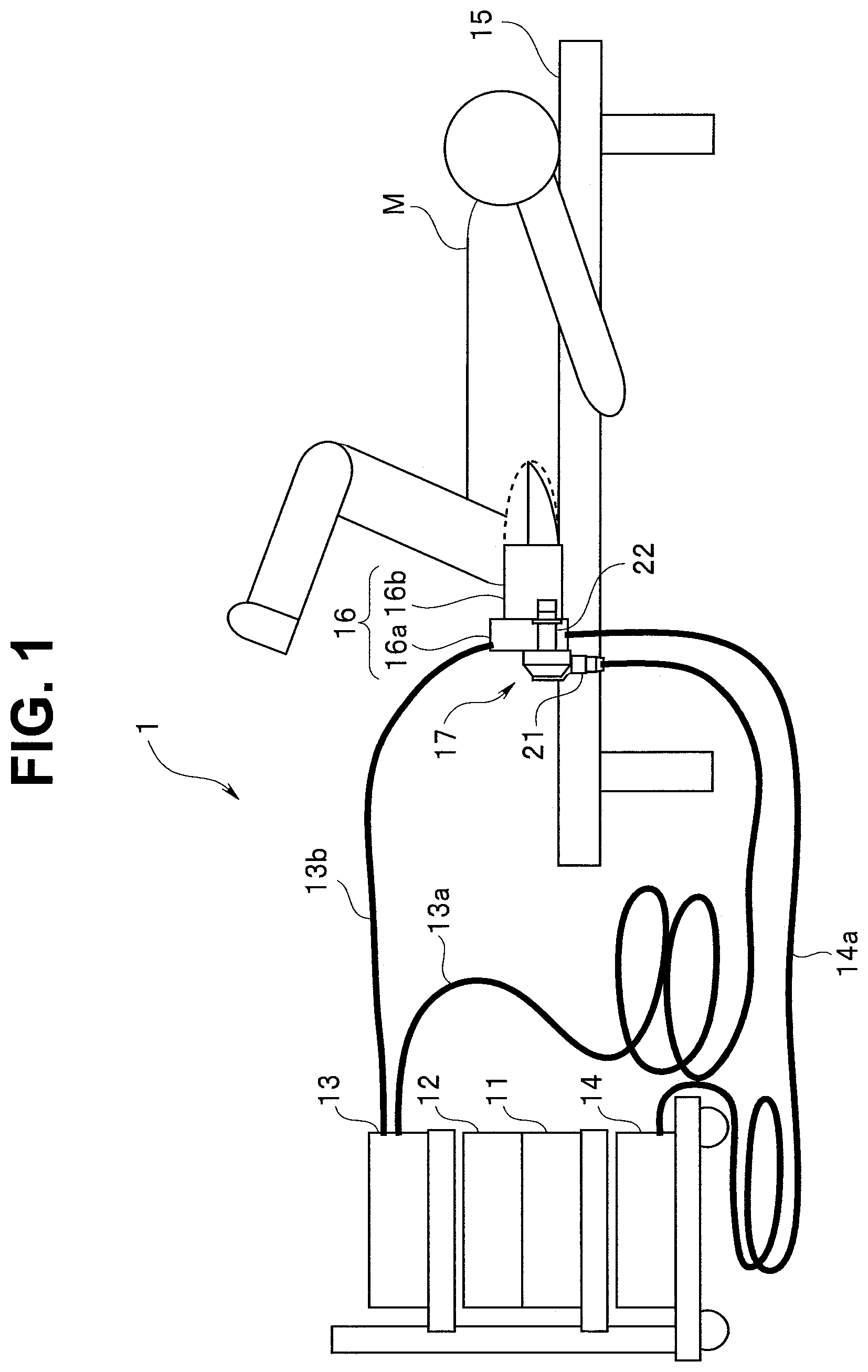 Patent US12090268 Figure 1 – Connection unit for air feeding tube, and method of feeding air into connection unit for air feeding tube