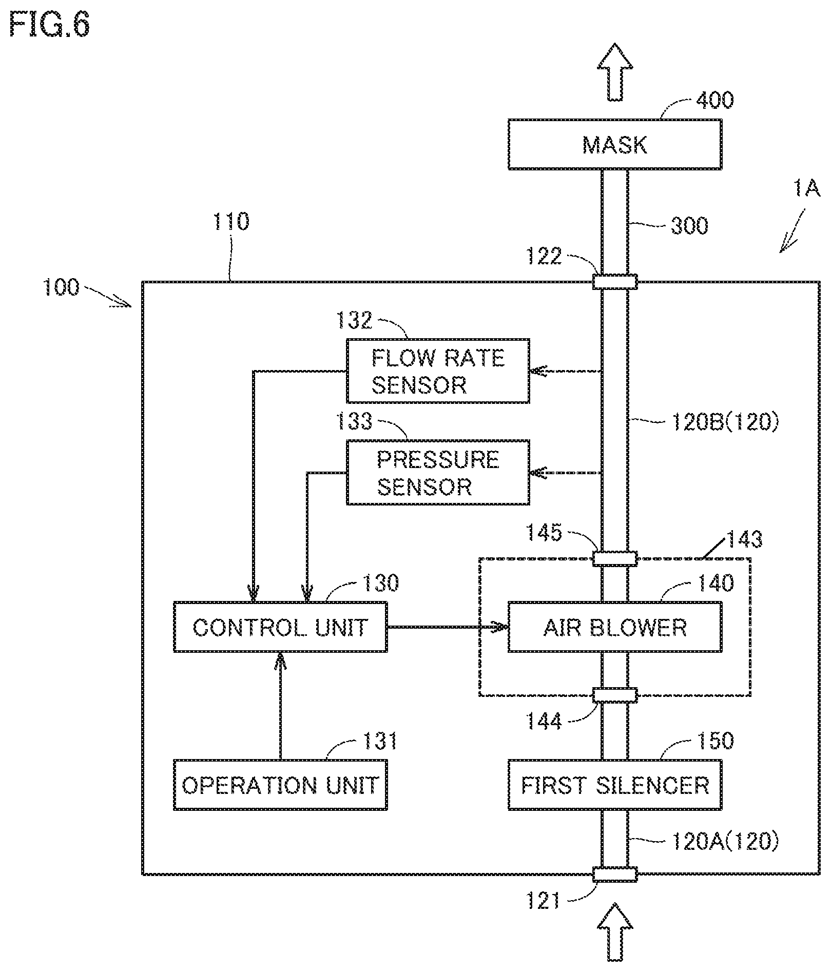 Patent US12090272 Figure 6 – Continuous positive airway pressure apparatus